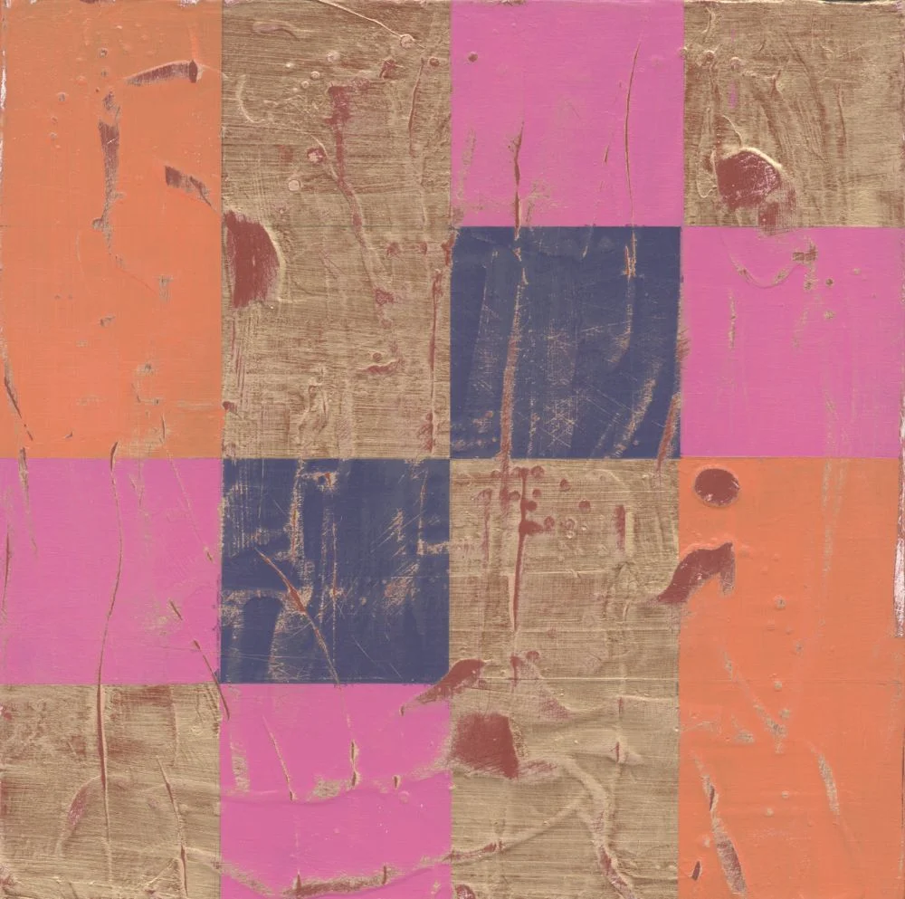 Denise Driscoll, Encoded 1 , acrylic on panel, 8x8