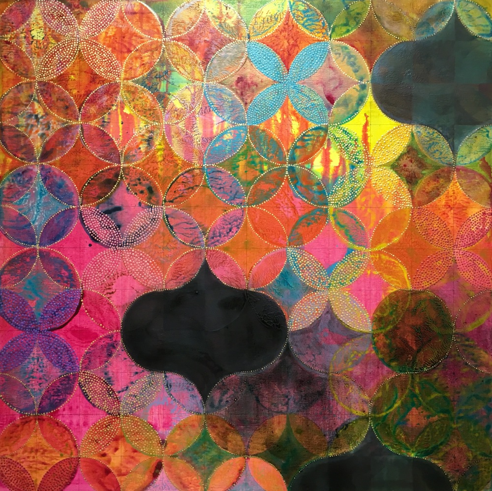  Denise Driscoll,  Circles 34 , acrylic on panel, 8x8, 