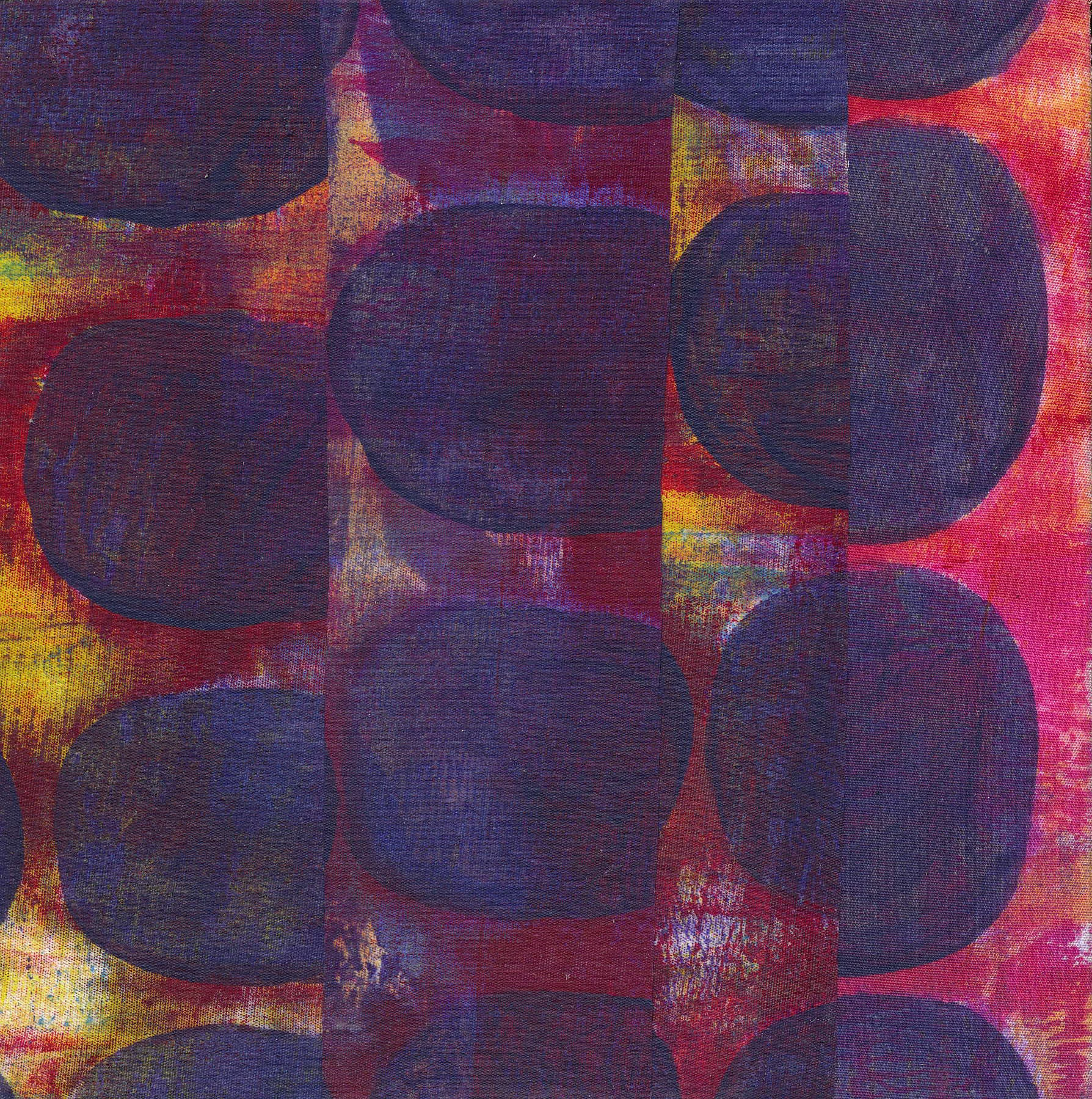 Jeanne Williamson, Fragments from Ice on Fences #9 , mixed media on board, 6x6