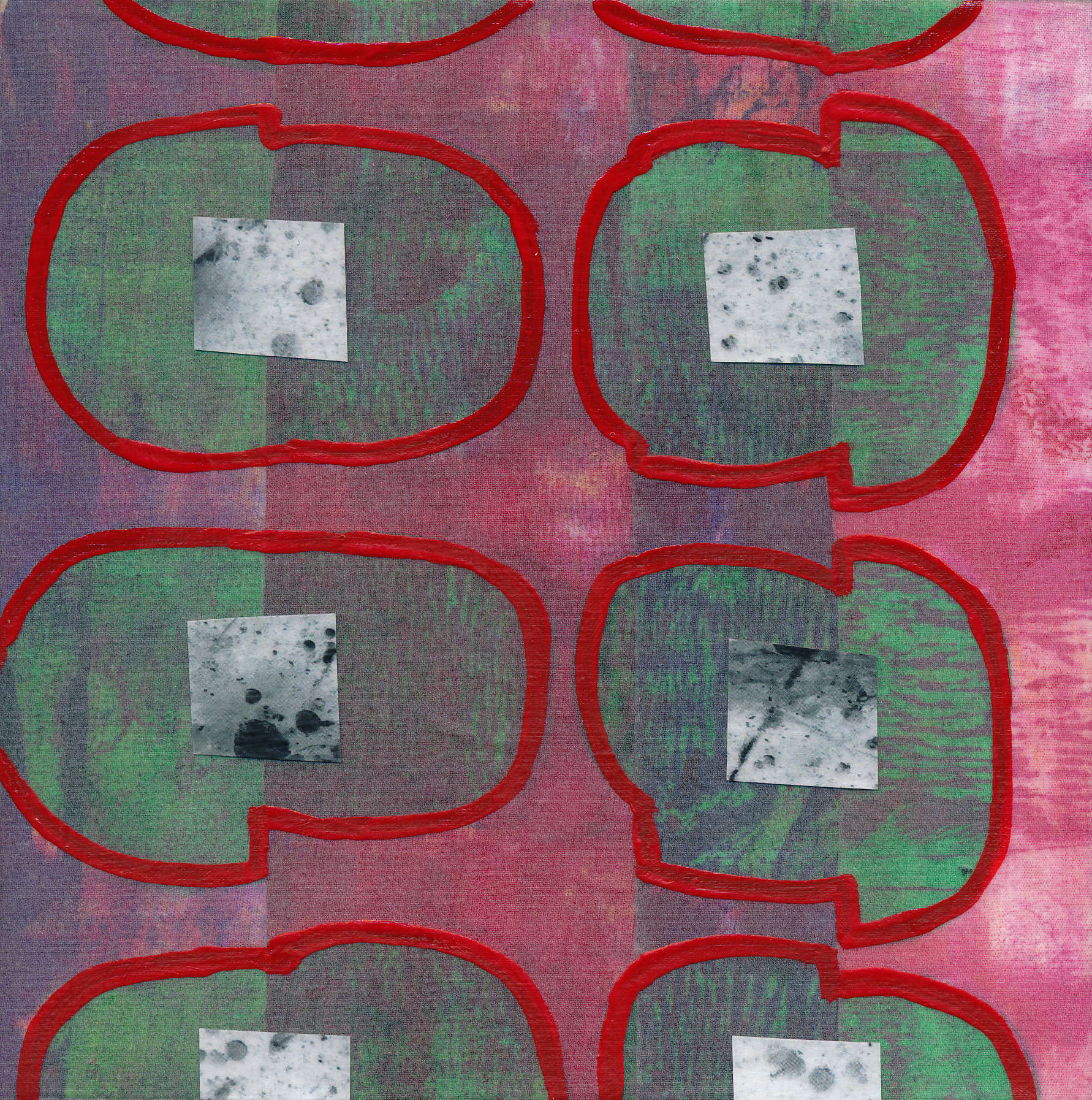  Jeanne Williamson,  Fragments from Ice on Fences #15 , mixed media on board, 6x6 