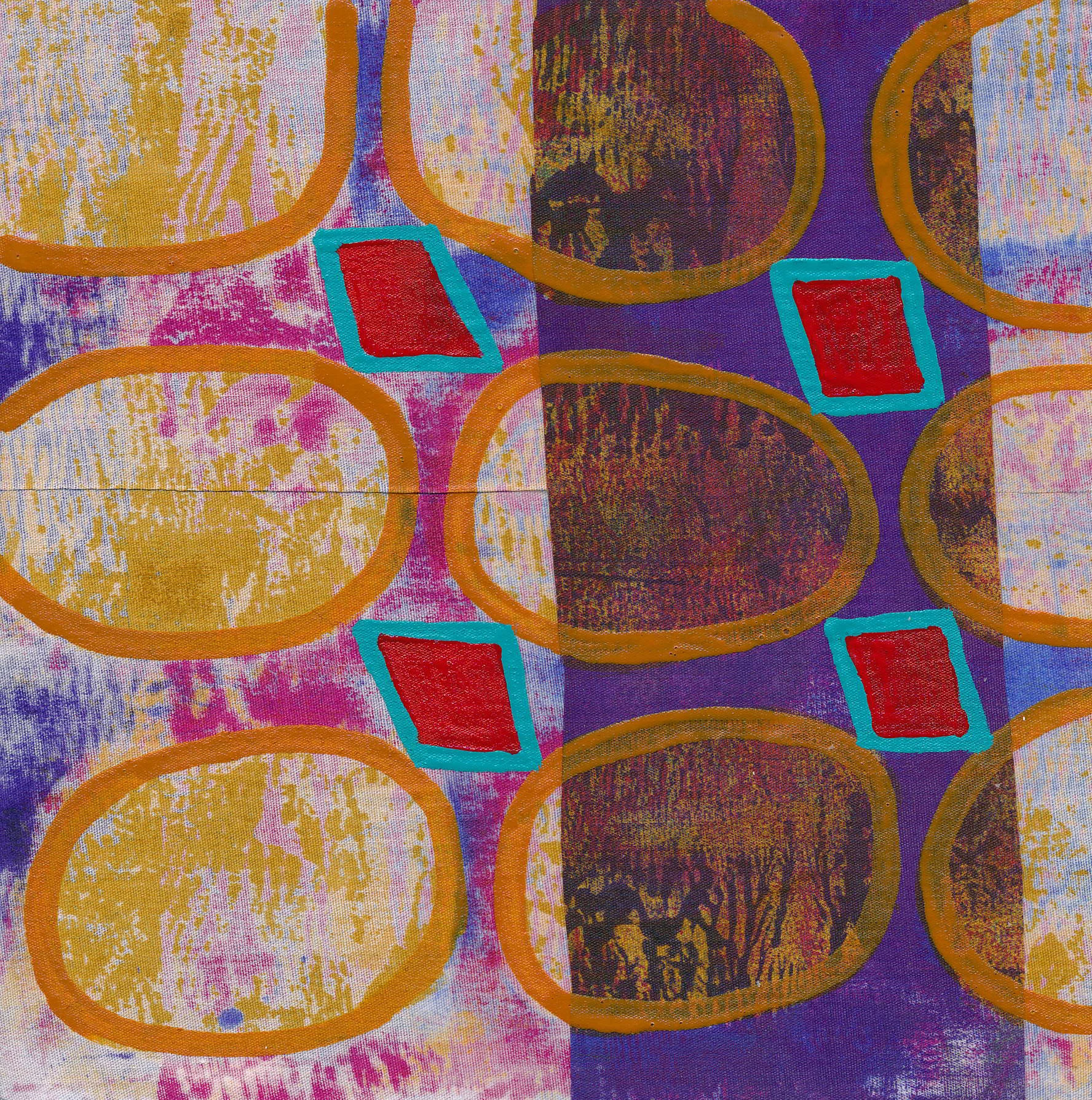 Jeanne Williamson, Fragments from Ice on Fences #20 , mixed media on board, 6x6