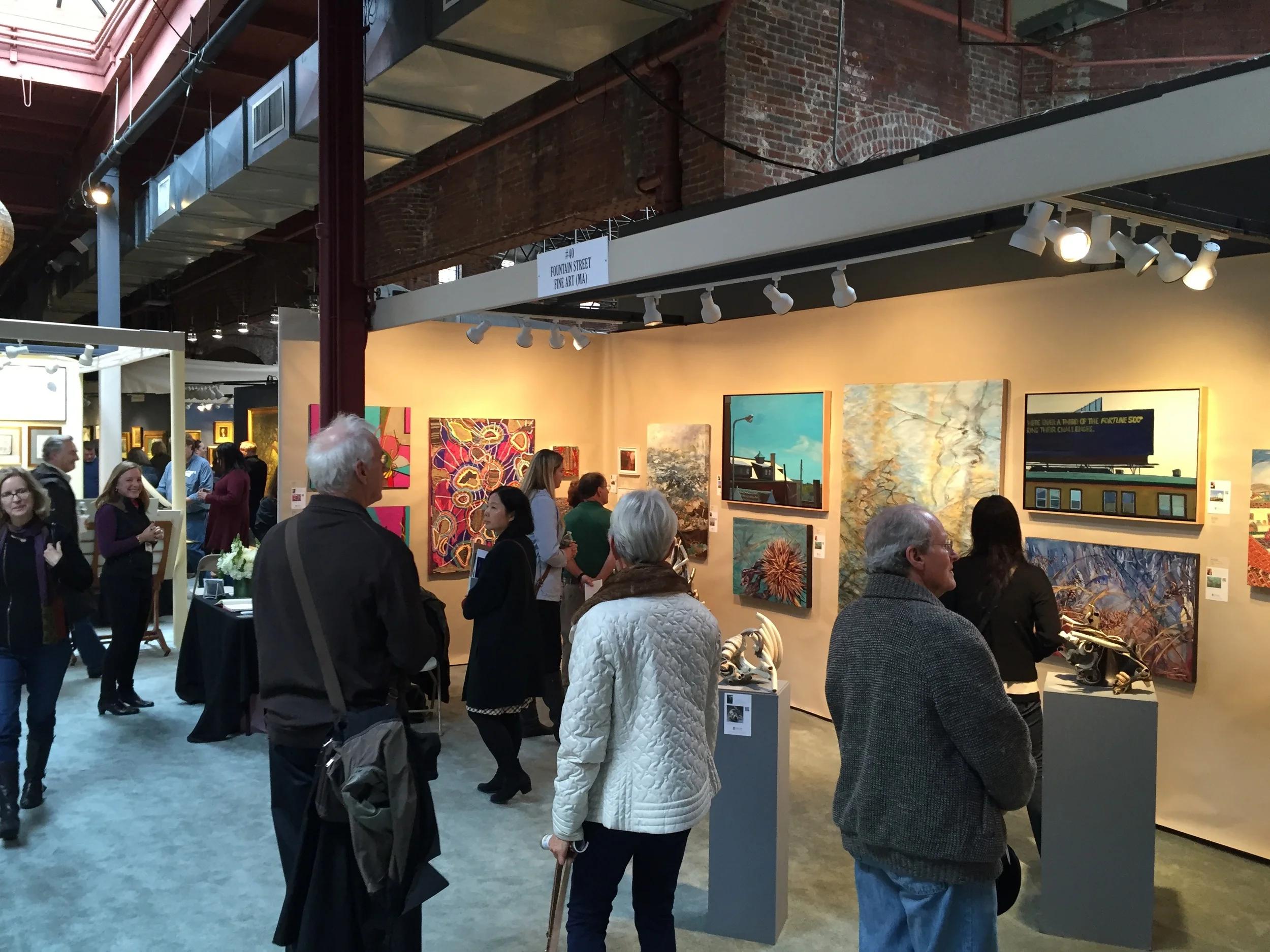 Visitors enjoy our booth at the Nineteenth Boston International Fine Art Show, October 1015. Photo courtesy of Cory Shea.