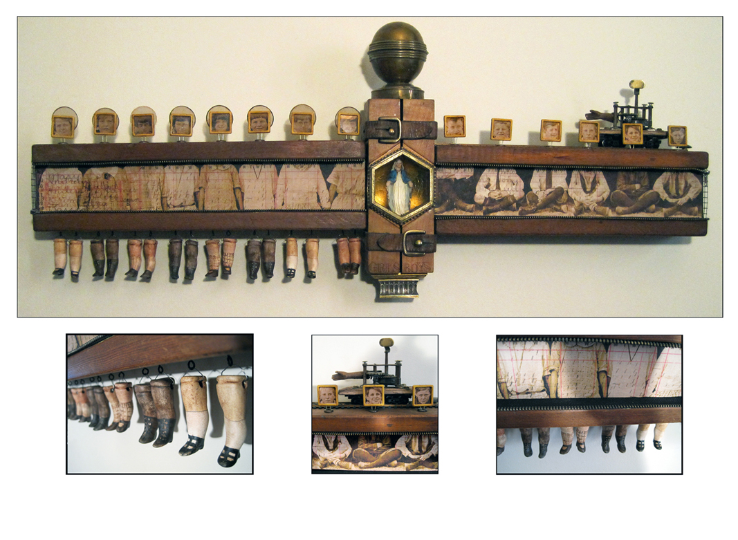 FIRST PLACE AWARD Lorraine Sullivan, Sunday School Lesson , Mixed Media, 30"x13"