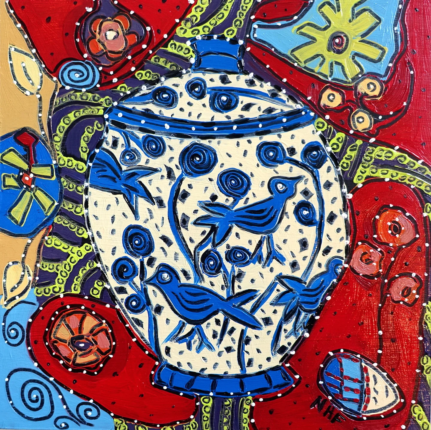 Vessels in Dreamtime 1 , oil on panel, 8x8, $700
