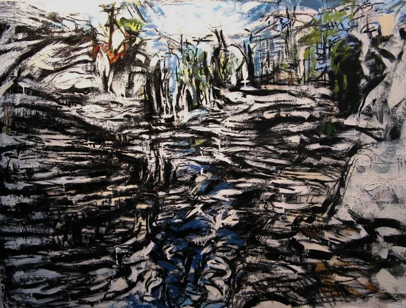 Iris Osterman , Gorge , oil/encaustic, 42x33, 
