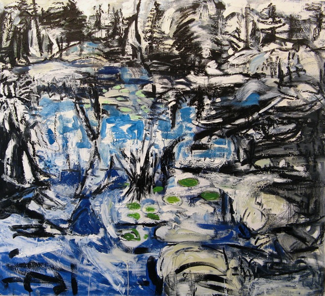   Iris Osterman ,  Pond , oil/encaustic, 42x38 