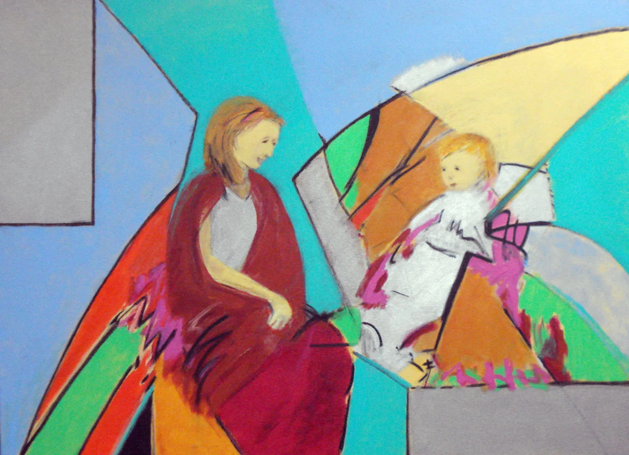 Pat Paxson , Conversation in the Garden , acrylic on canvas, 30x40