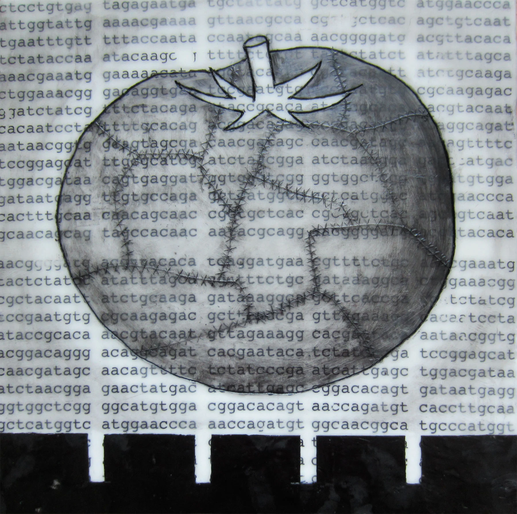 Tracy Spadafora, Rebirth , encaustic and mixed media on panel, 16x16
