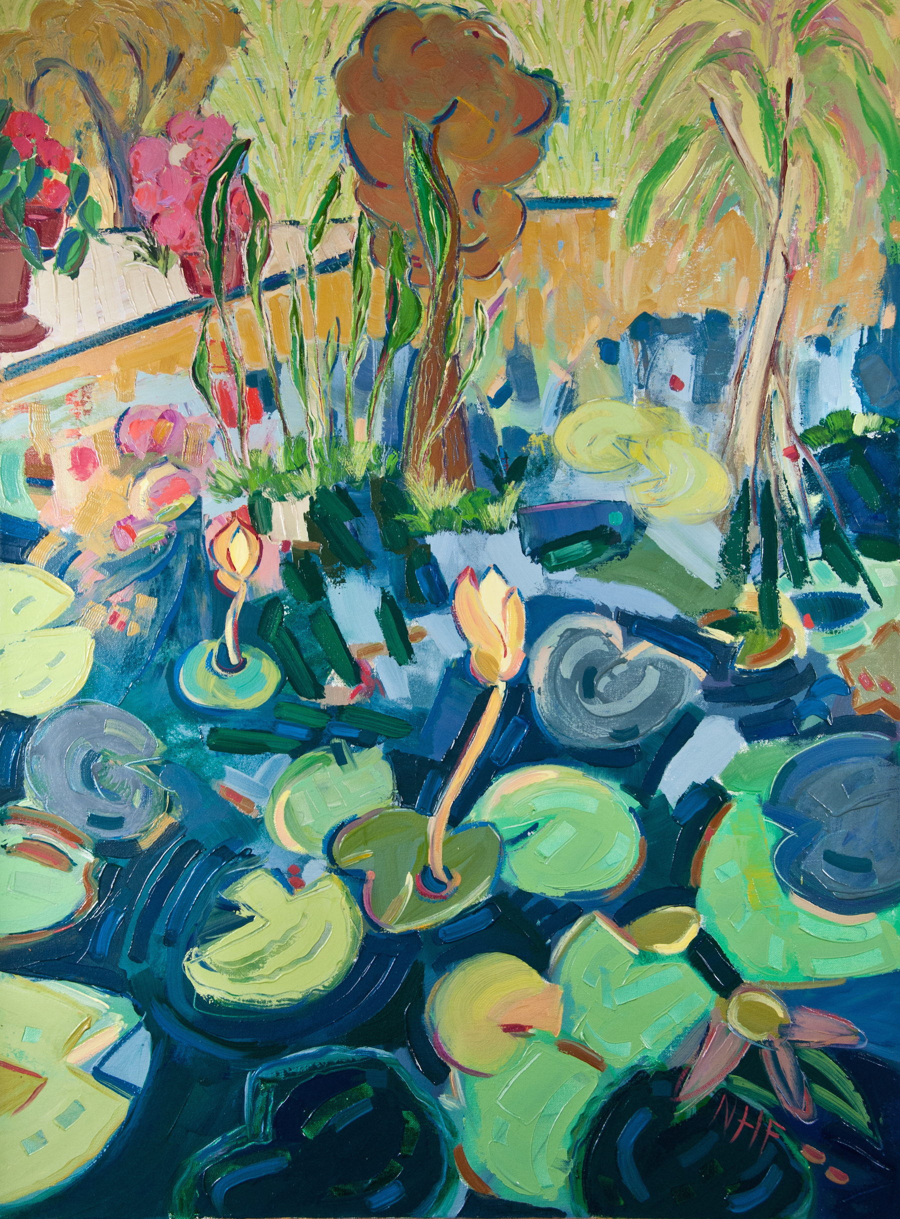   Water Lilies in the Botanical Gardens , oil on canvas, 40x30 