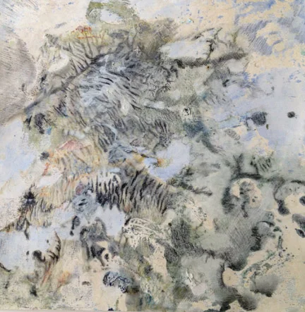 C. Clinton , Memory Map 1, acrylic on paper, 18x18