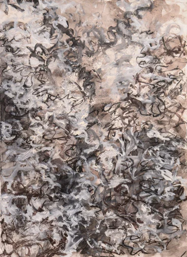 C. Clinton, Frenetic #4 , acrylic on paper, 30x22