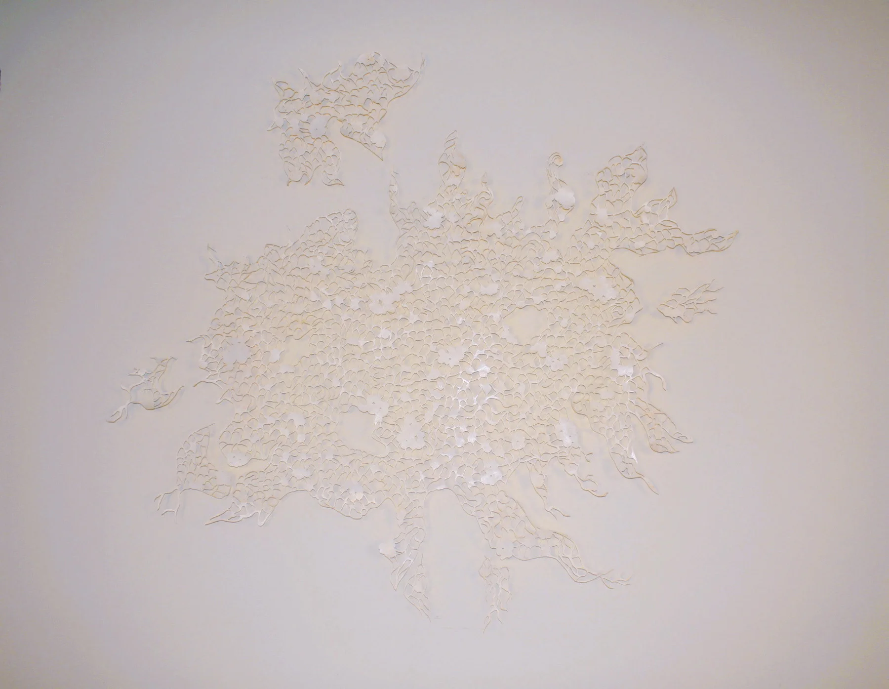 Visible Absence , acrylic on cut Tyvek, 6' x 8' (approx.)