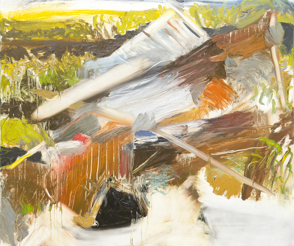 Shed Fallen Down , oil, 44" x 52"
