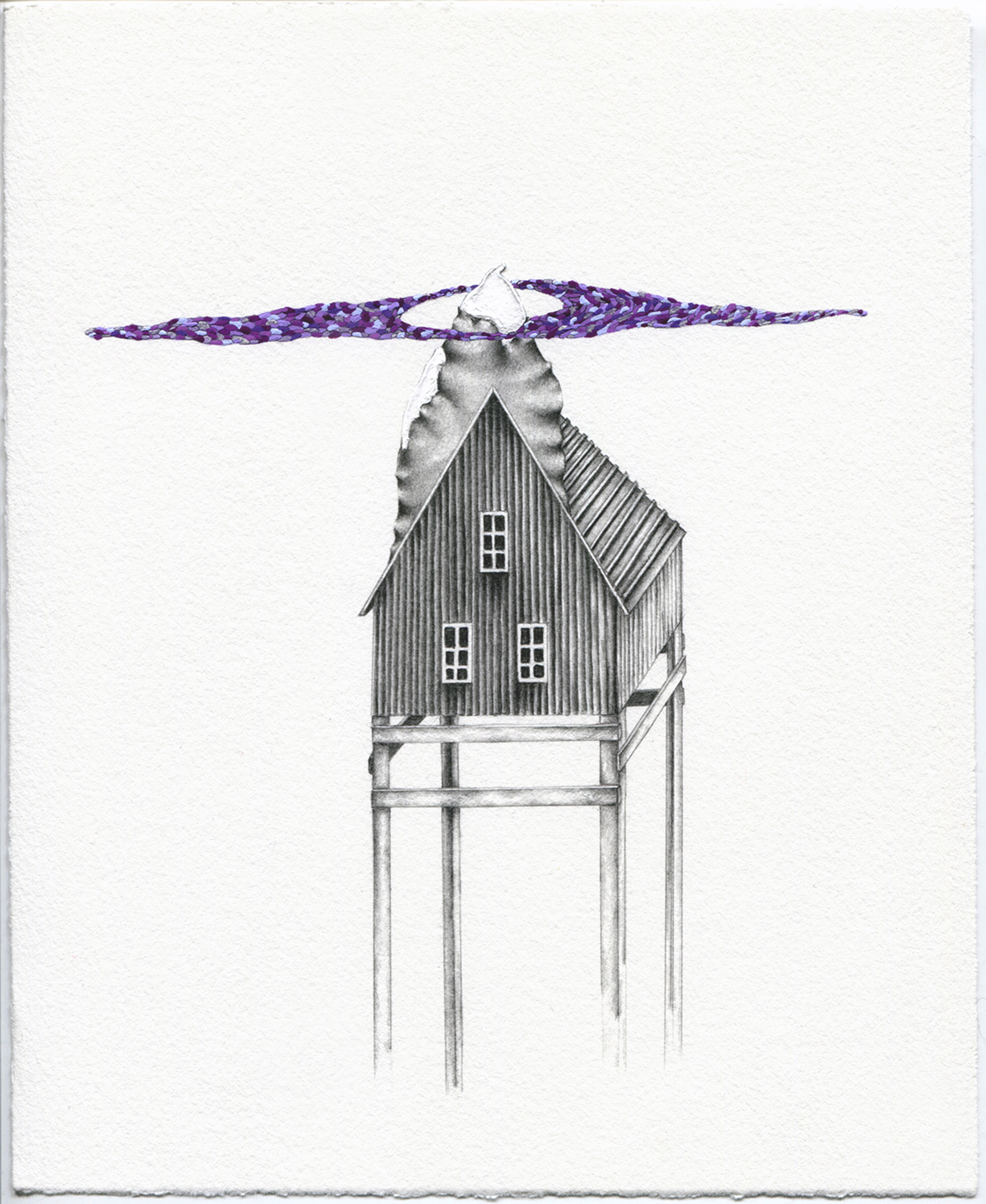 Whispered Apace , graphite and gouache, 8" x 10"