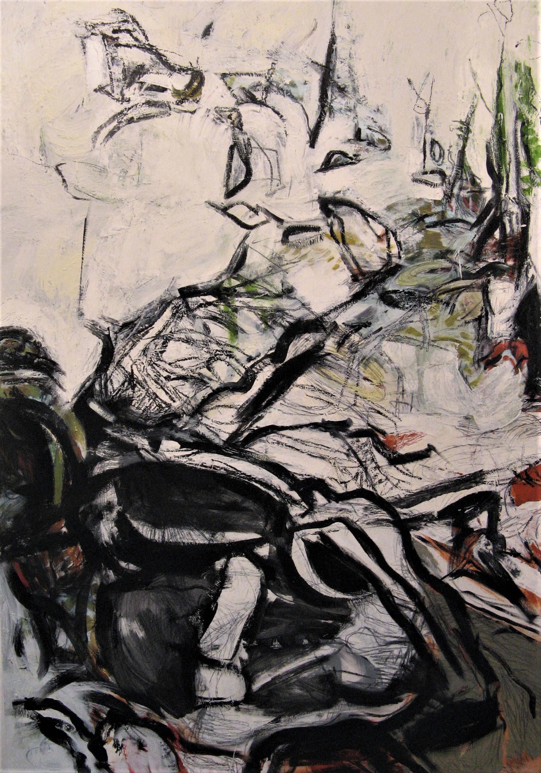 Iris Osterman, Rabbit Hole , Oil, wax and graphite on canvas, 42x60