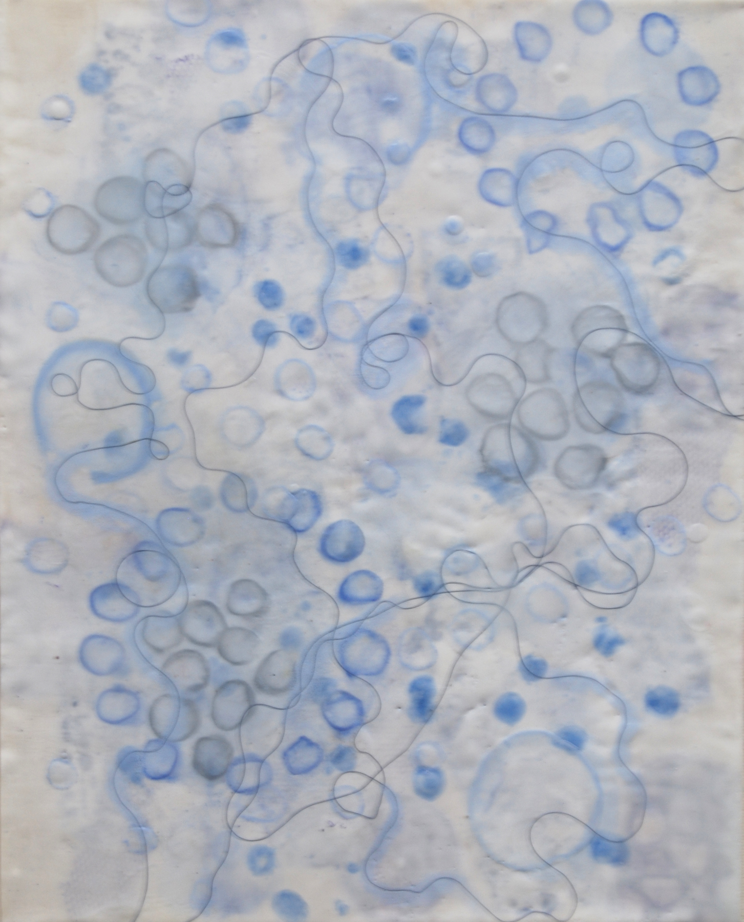 K. Hartung, Bio Shadows 5, encaustic and mixed media, 20x16