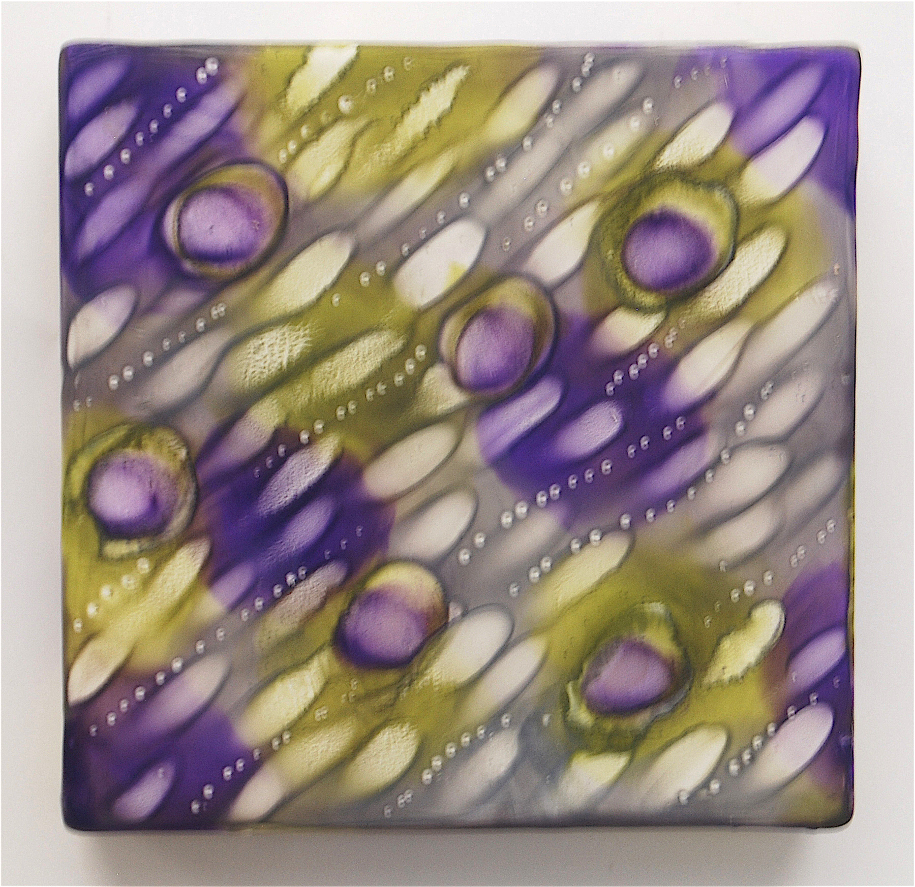 K. Hartung, Bio Patterns 8 , encaustic and mixed media, 6x6x2