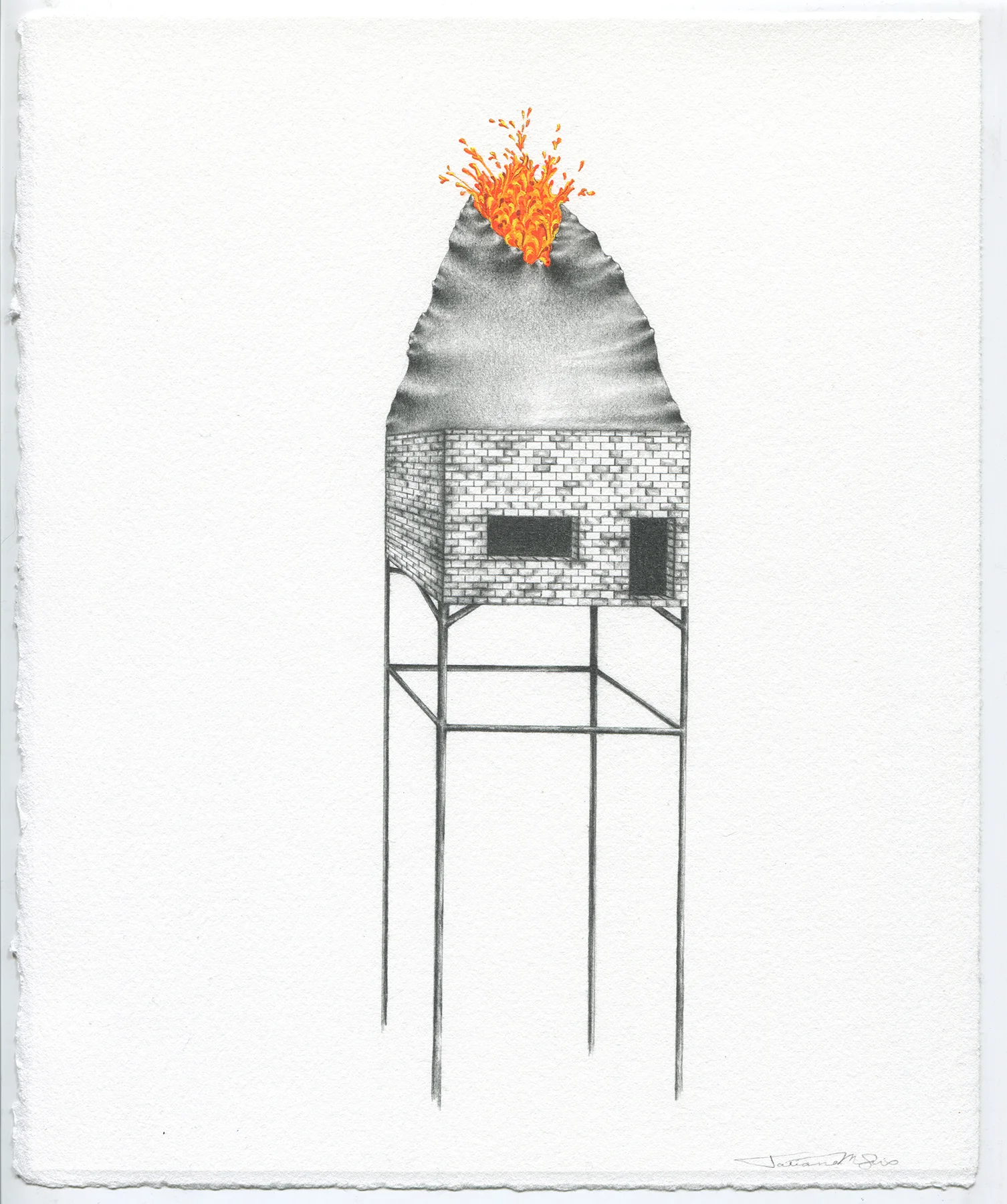 Tatiana Flis, (An)Obsidian Return, graphite and gouache.