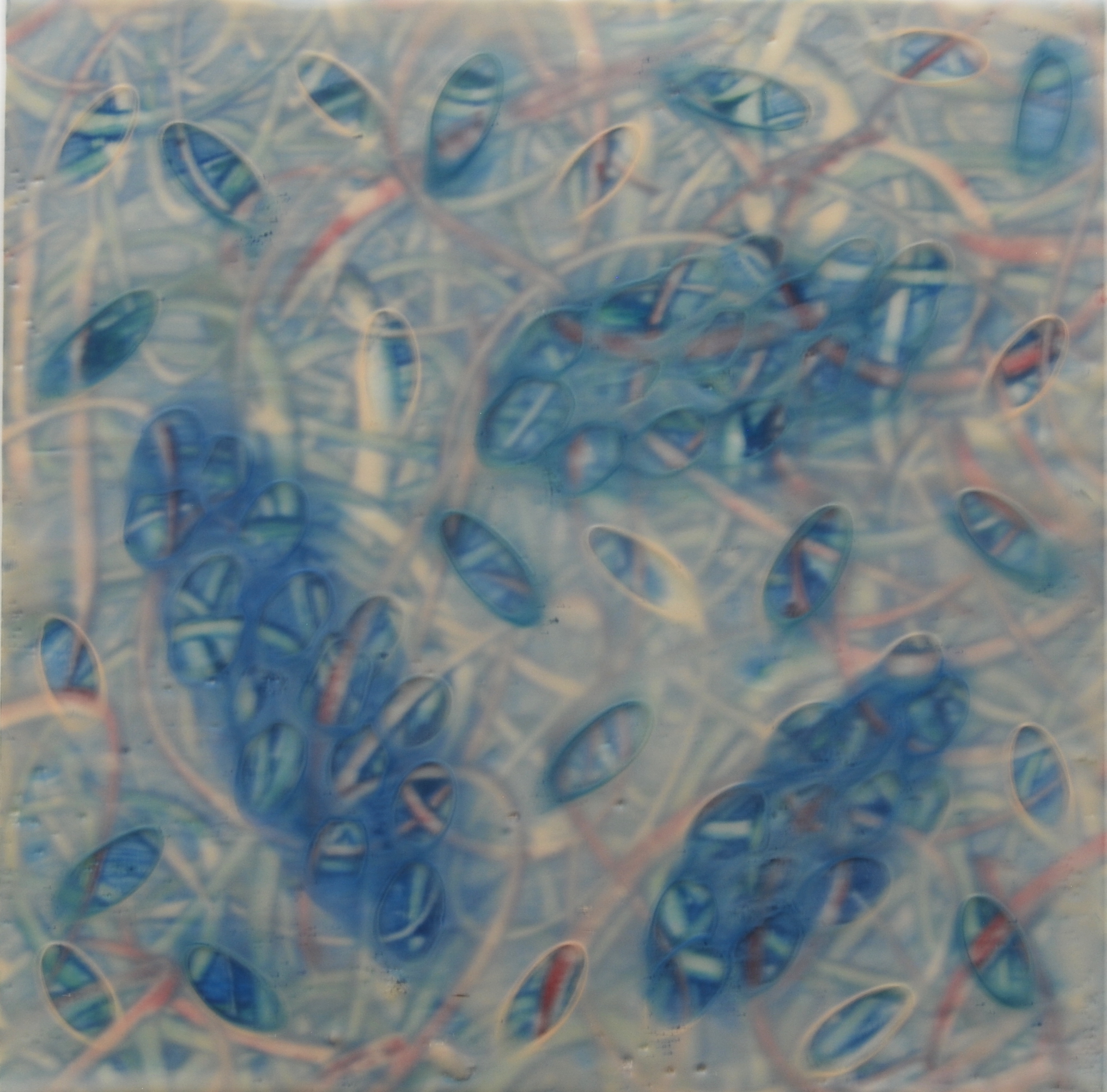 Kay Hartung, Tangle 2 , encaustic and mixed media, 8x8