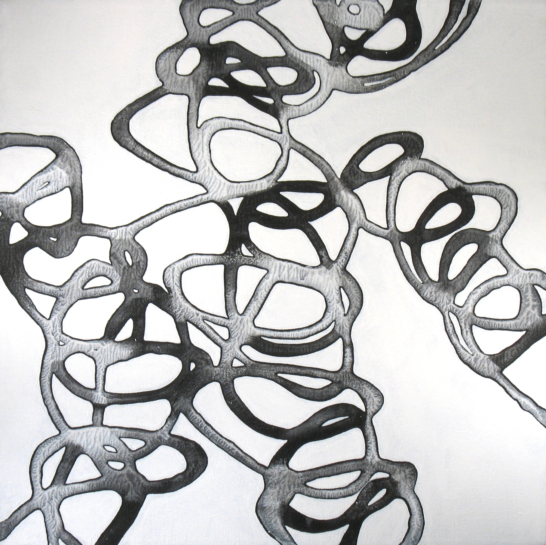  Catherine Carter,  Onyx Tendrils 3 , Acrylic on canvas, 20x20 