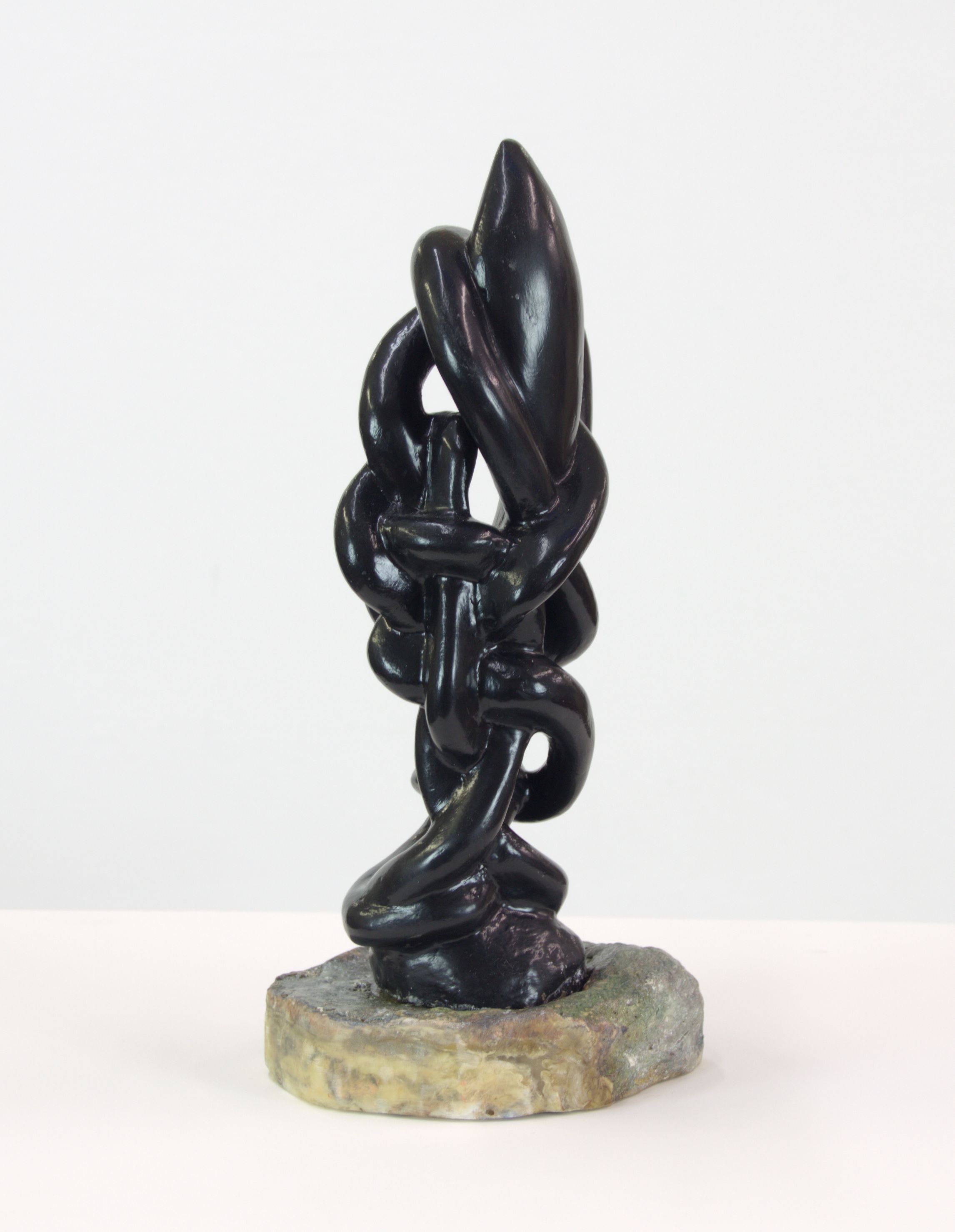 Jim Banks, BlackRope , Carved wood, painted base, 12x4x4