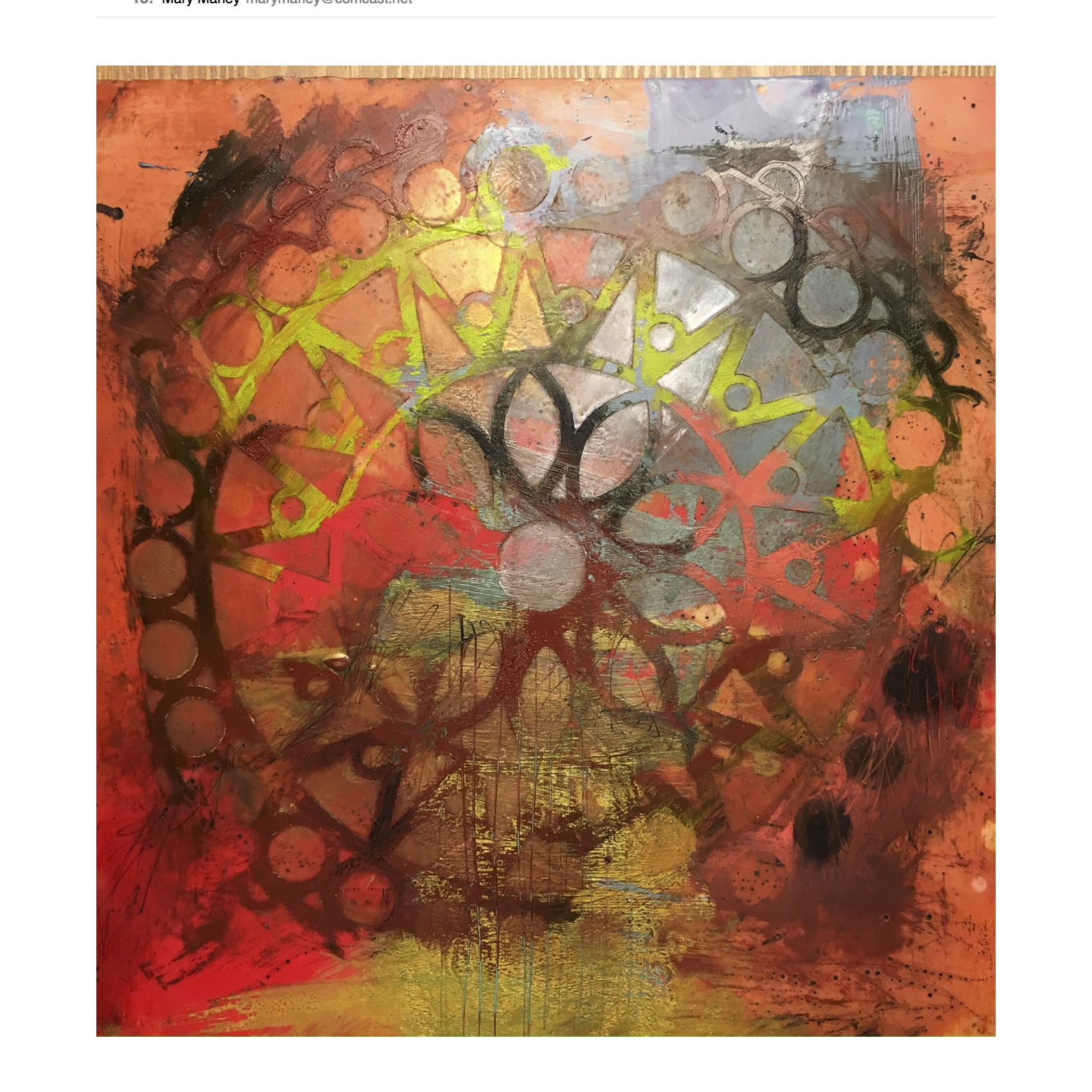 Come Around , encaustic painting, 12" x 12"