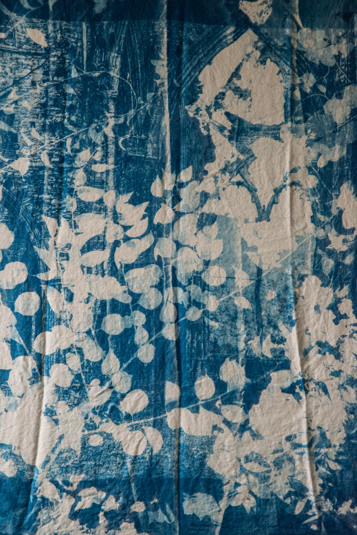  Marie Craig,  Abbey Ruin 7,  cyanotype on linen stretched over canvas, 36x48 