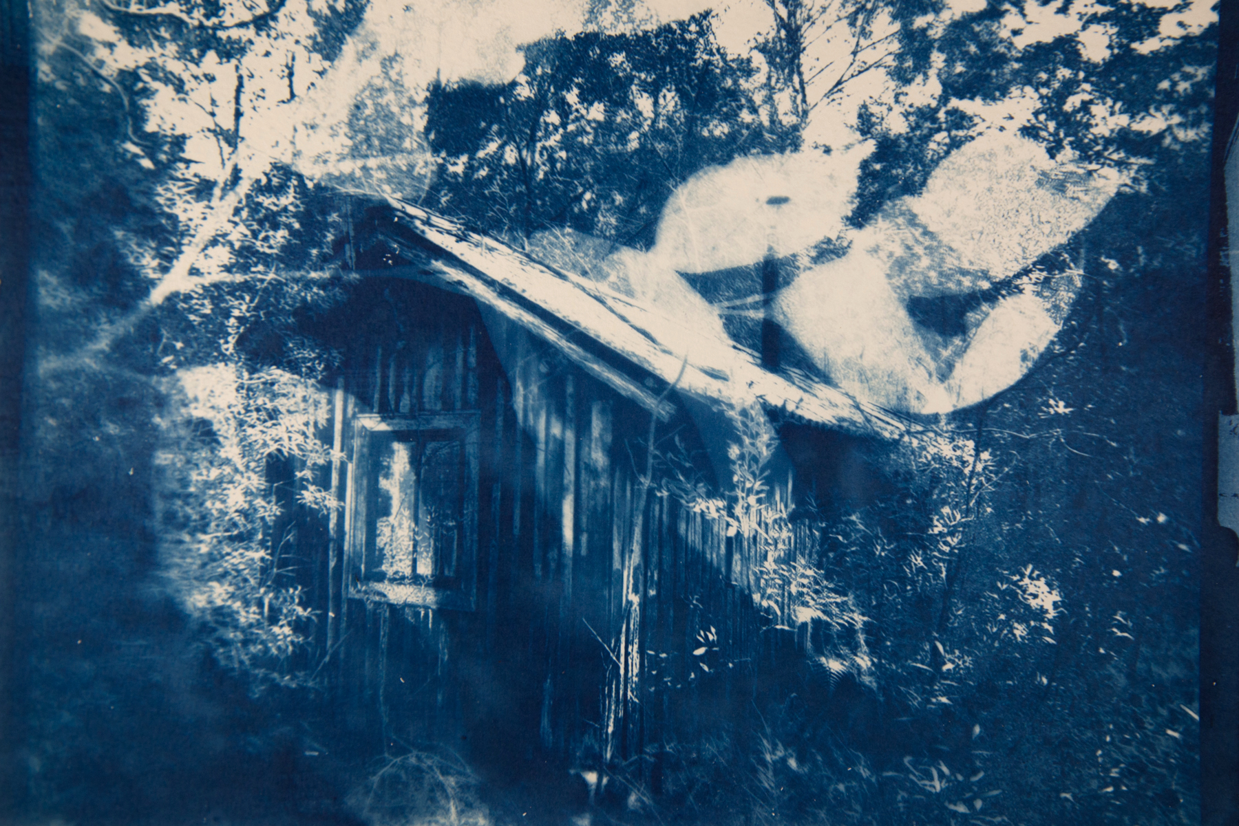  Marie Craig,  Cabin 4,  cyanotype on paper, 14x17, framed 