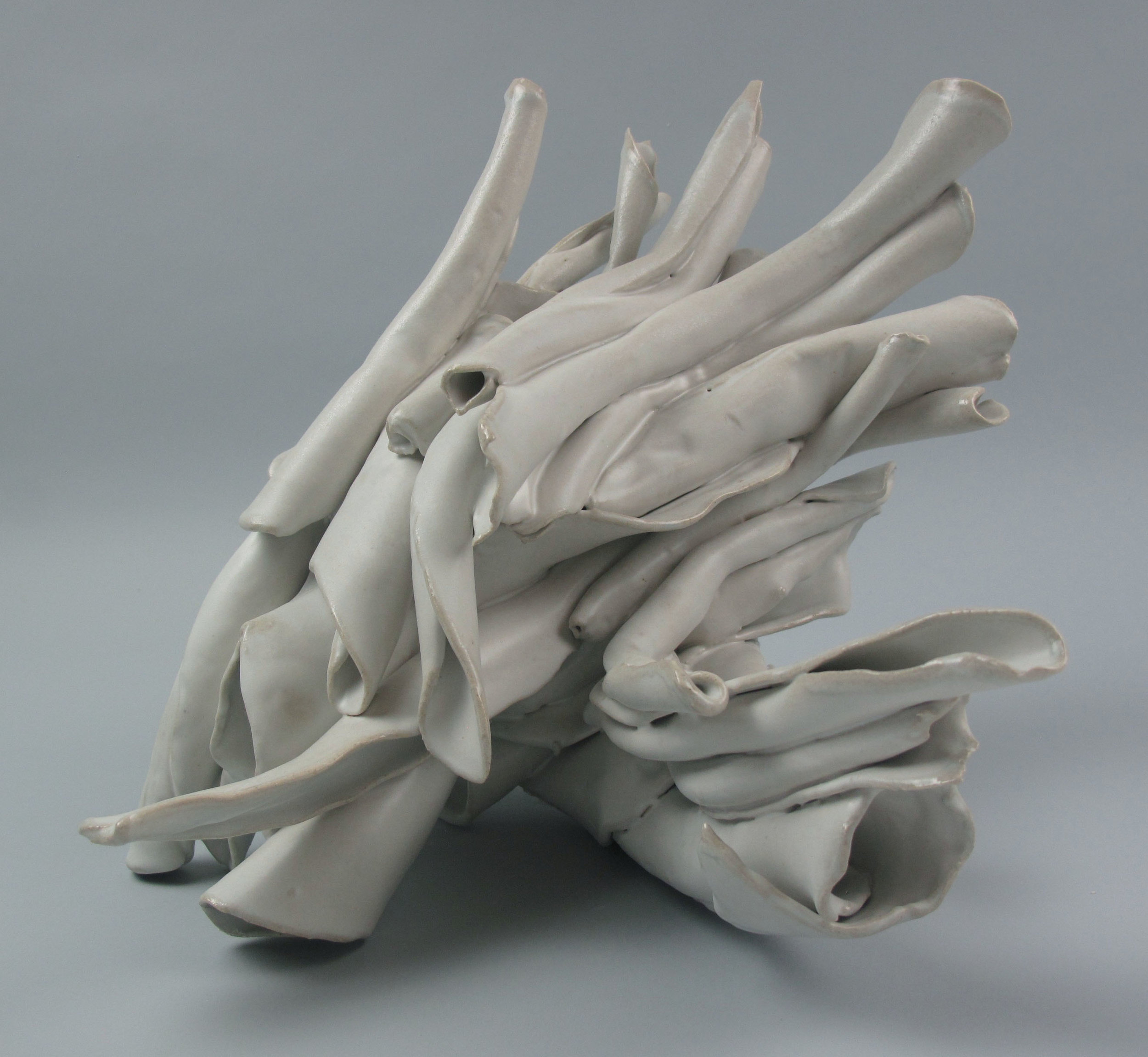  Sara Fine-Wilson,  Swerve , Stoneware, soda-fired, 14x12x12 