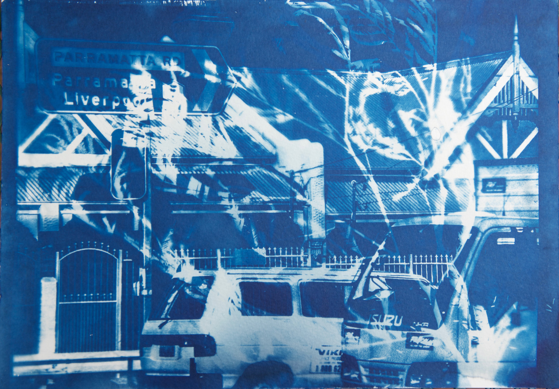    Parramatta Road 2    cyanotype on paper, 9" x 12" 