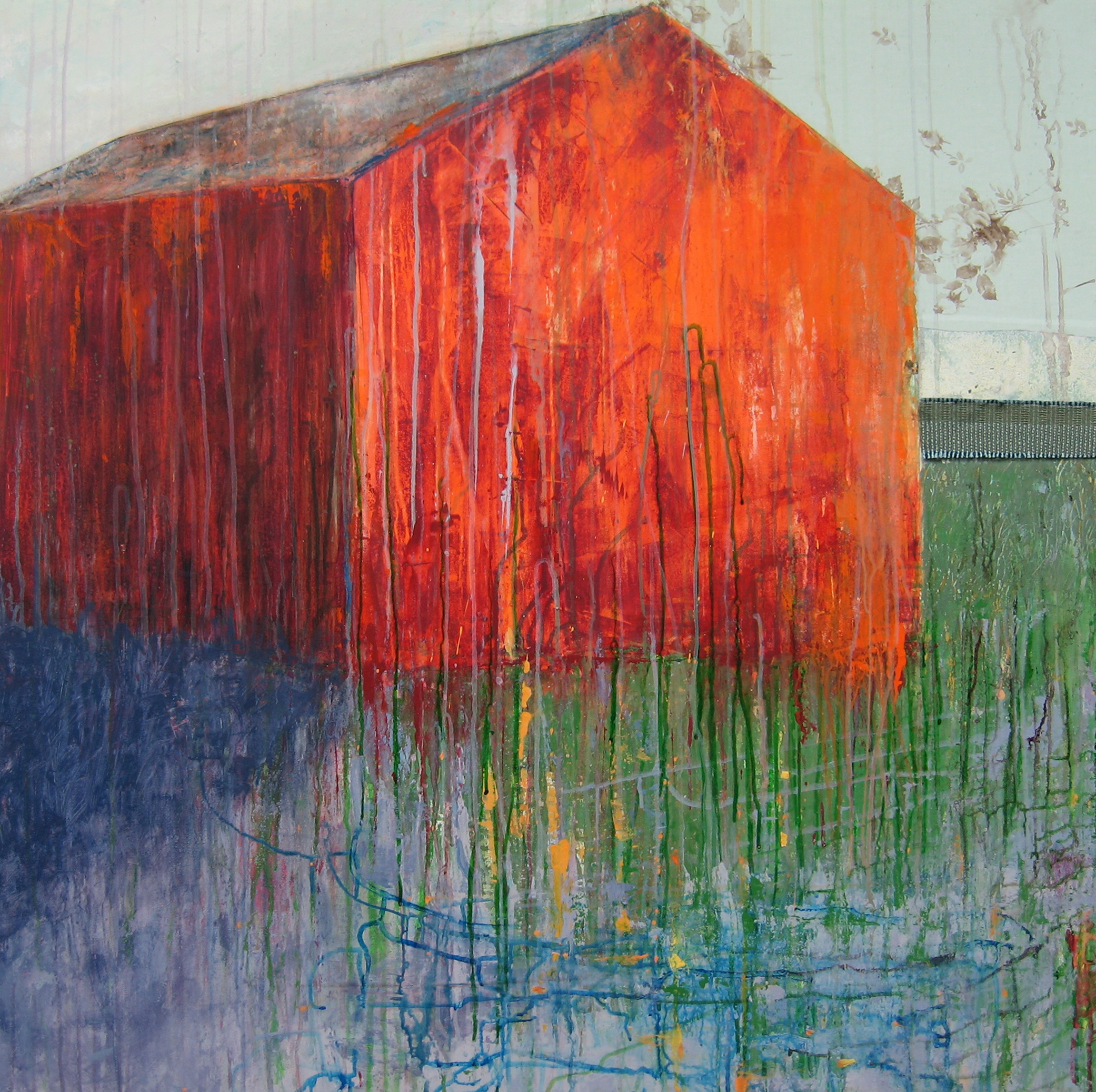  Brenda Cirioni,  Barn Series: Glow II,&nbsp; Mixed media painting, 40x40 