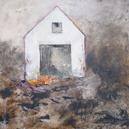 Brenda Cirioni, Barn Series: Apparition, Mixed media painting, 24x24