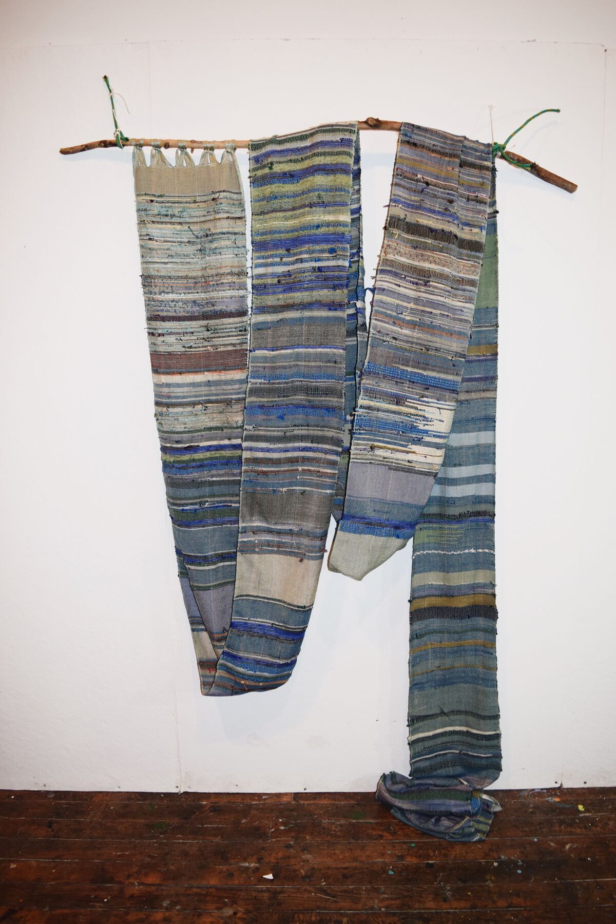  Stacey Piwinski,&nbsp; What Once Was , handwoven fabric and found objects,&nbsp;78 x 58 x 4,&nbsp;$3,500 
