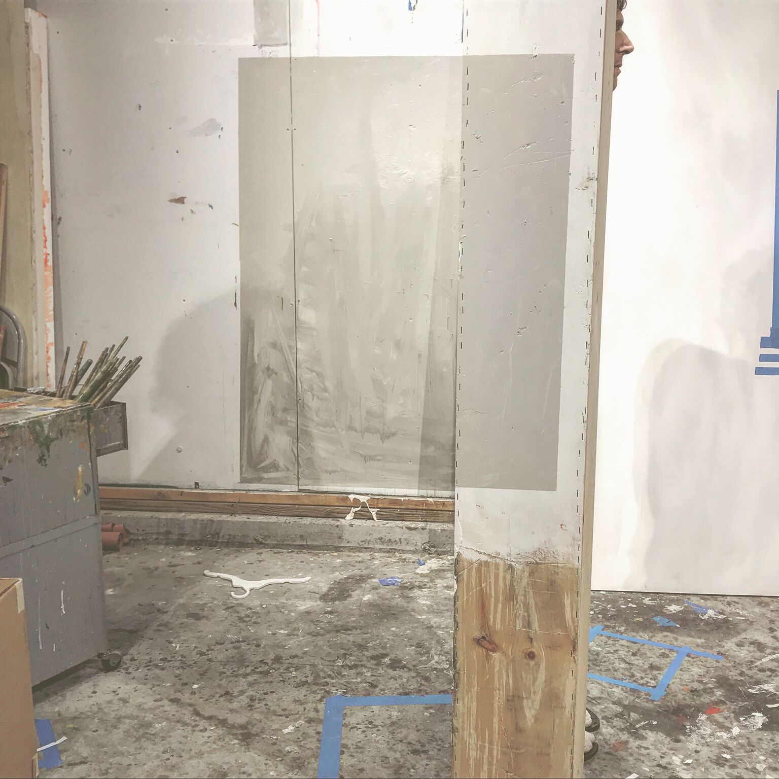 Joseph Fontinha, If Phones Did Our Viewing , site specific painting/sculpture installation, NFS