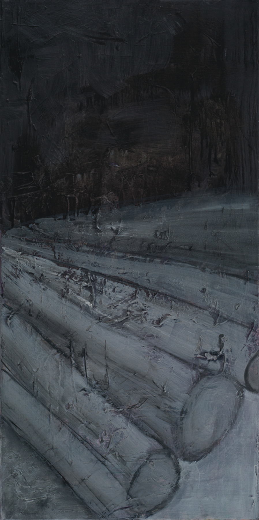 Karen Rothman, Degradation , oil on canvas, 18 x 36, NFS