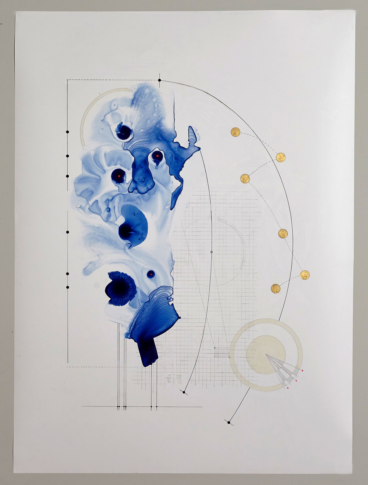  Carrie Crane,&nbsp; Dispersion Analysis 0 , acrylic ink and graphite on Yupo,&nbsp;22 x 30, $900 