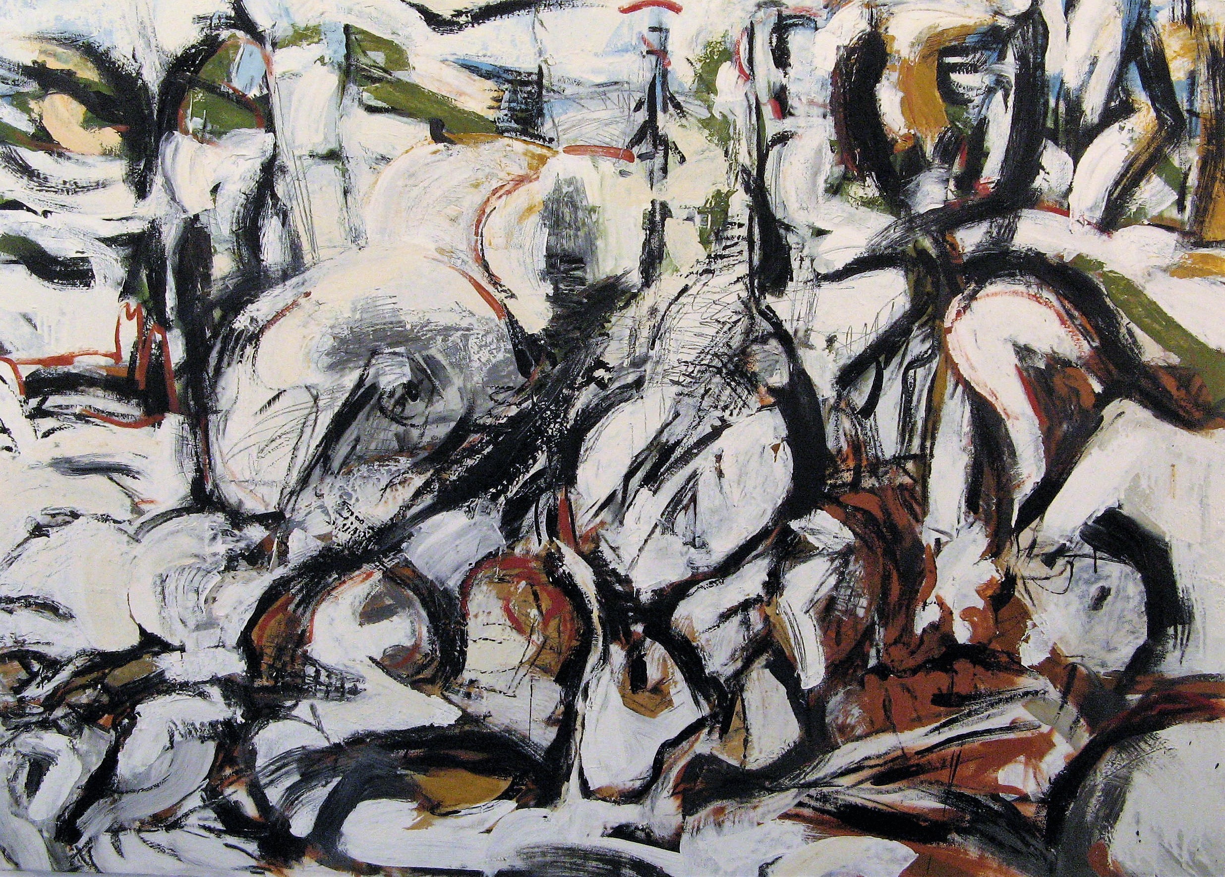   Sticks and Stones 2 , Oil and encaustic on canvas, 36x50 