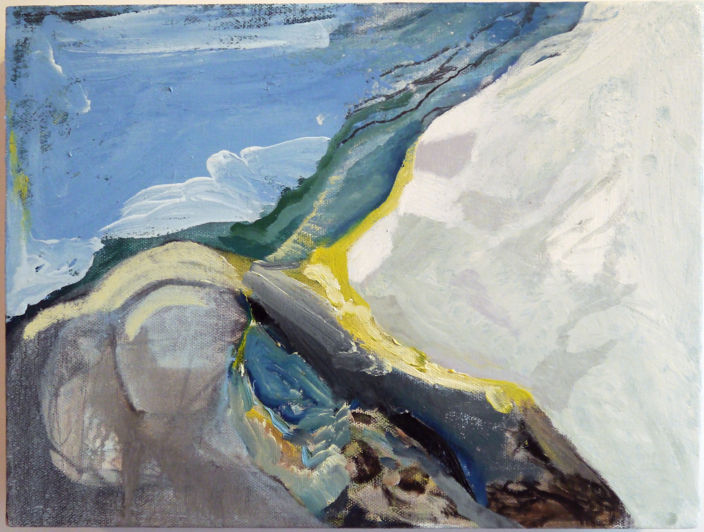  Kathline Carr,  Thaw,&nbsp; &nbsp;Oil and graphite on canvas, 9x12 