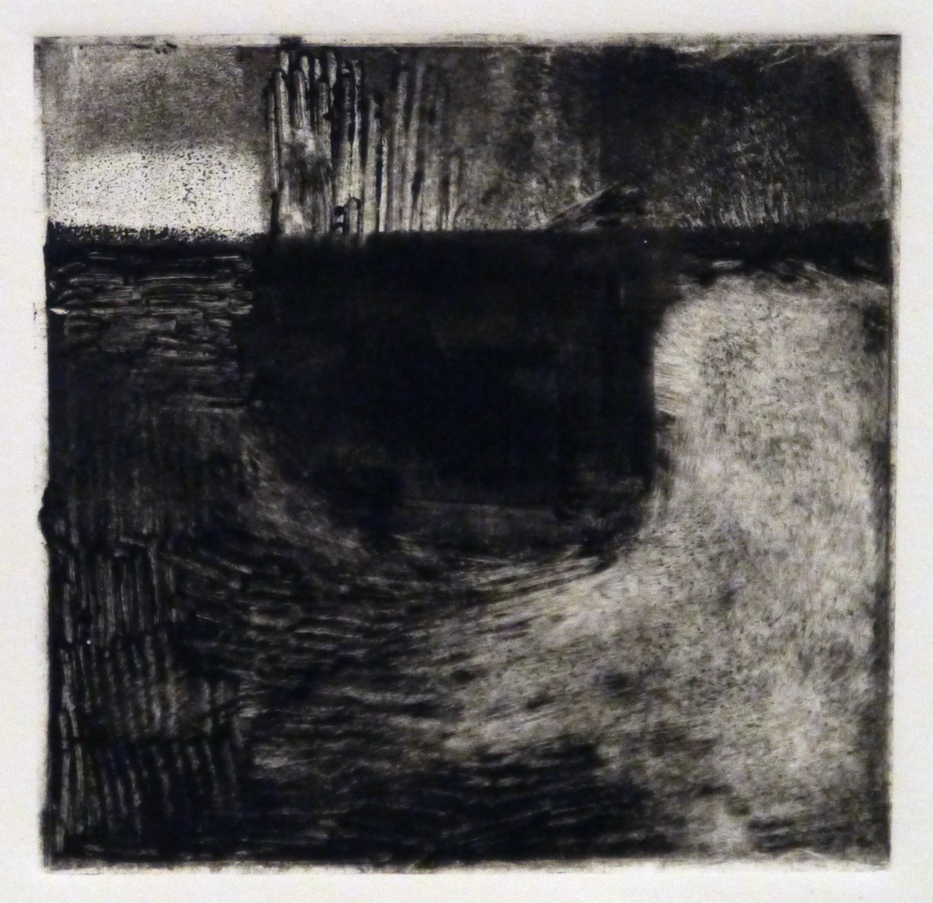  Kathline Carr,  Landform Series #8,  Monotype, 10x10 framed 