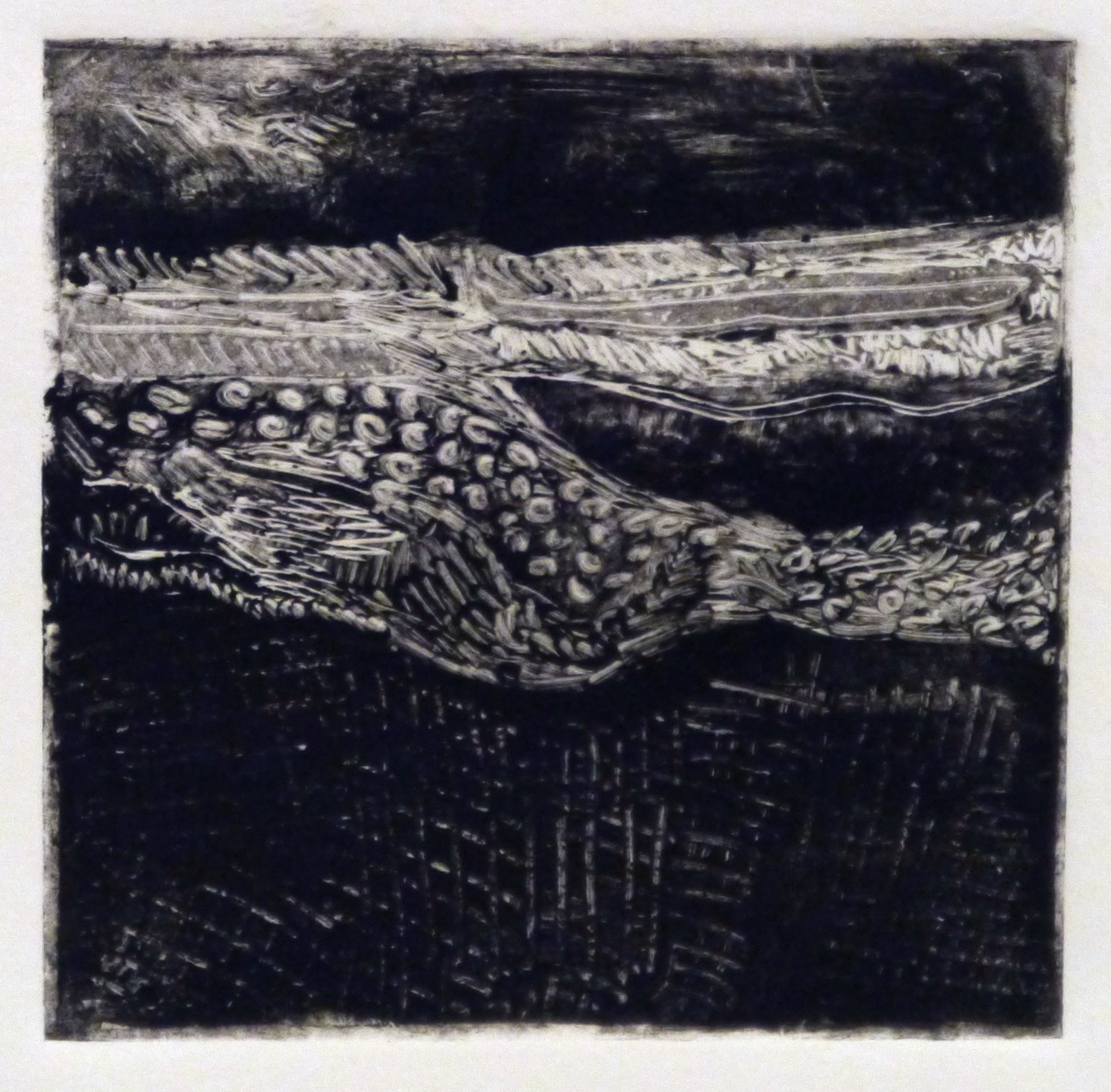  Kathline Carr,  Landform Series #9,  Monotype, 10x10 framed 