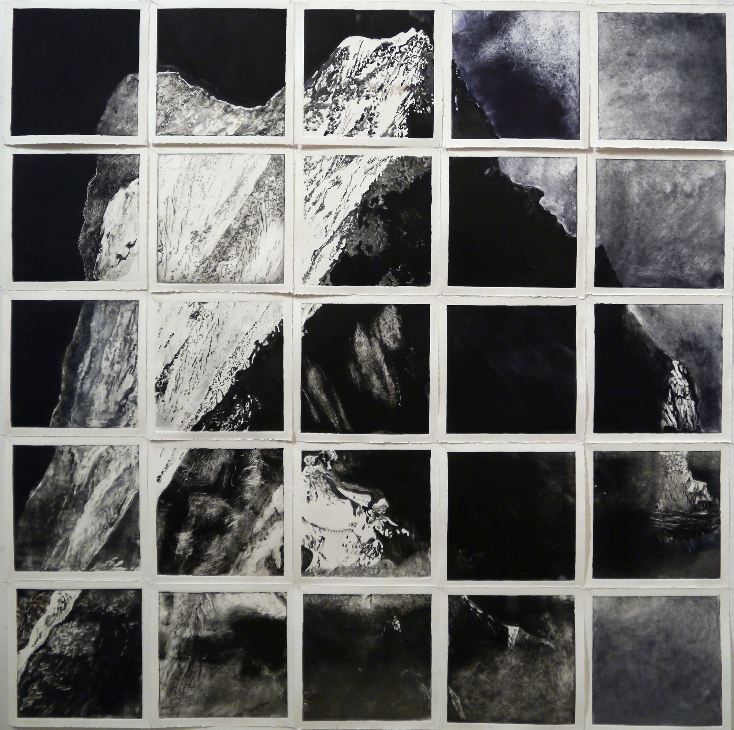  Kathline Carr,  Mountain: 25 Views,&nbsp; Monotype installation 