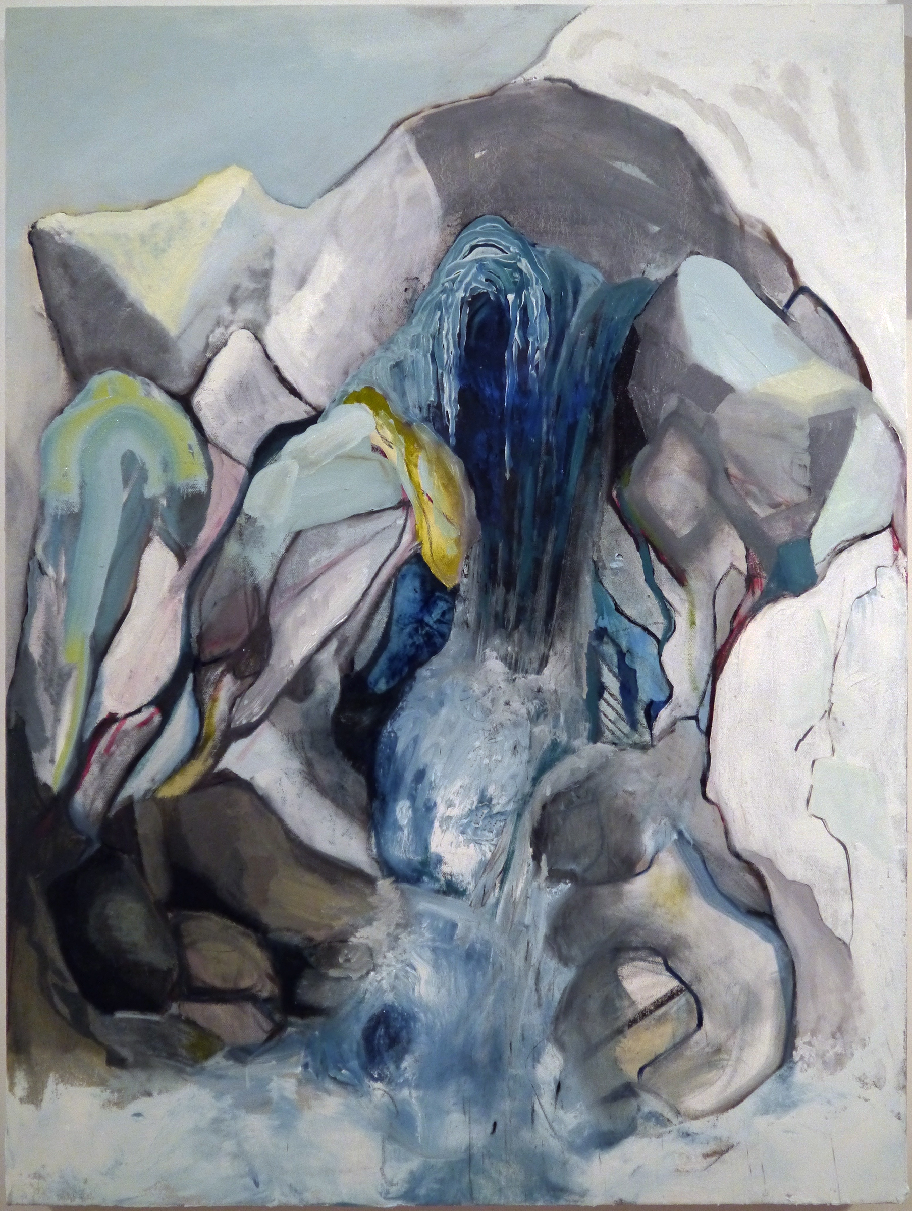  Kathline Carr,  Climbing the Fracture Zone , Oil and graphite on canvas, 40x30 