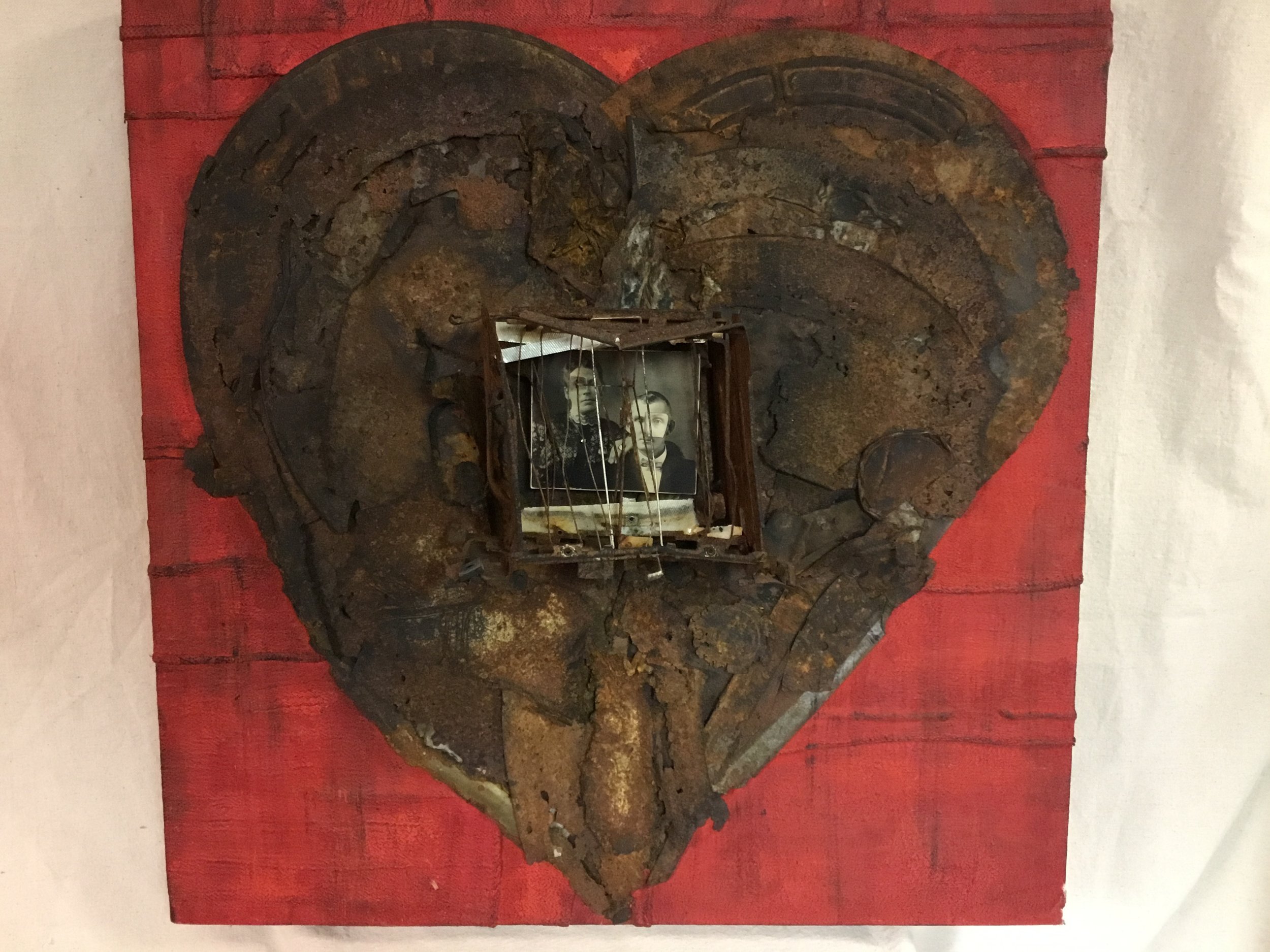  Stephen Martin,  Bound by Love, &nbsp;assemblage, 24" x 24" 