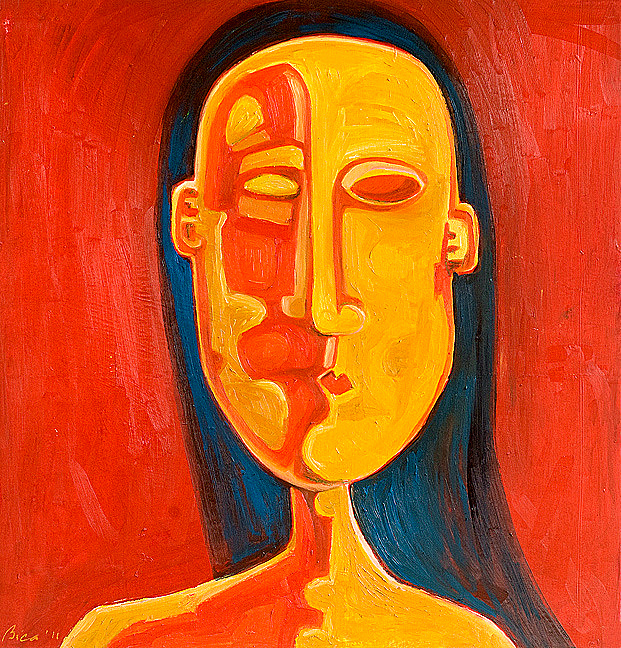  Sorin Bica,  Mia Gioconda  ,&nbsp; oil on canvas, 48" x 48" 