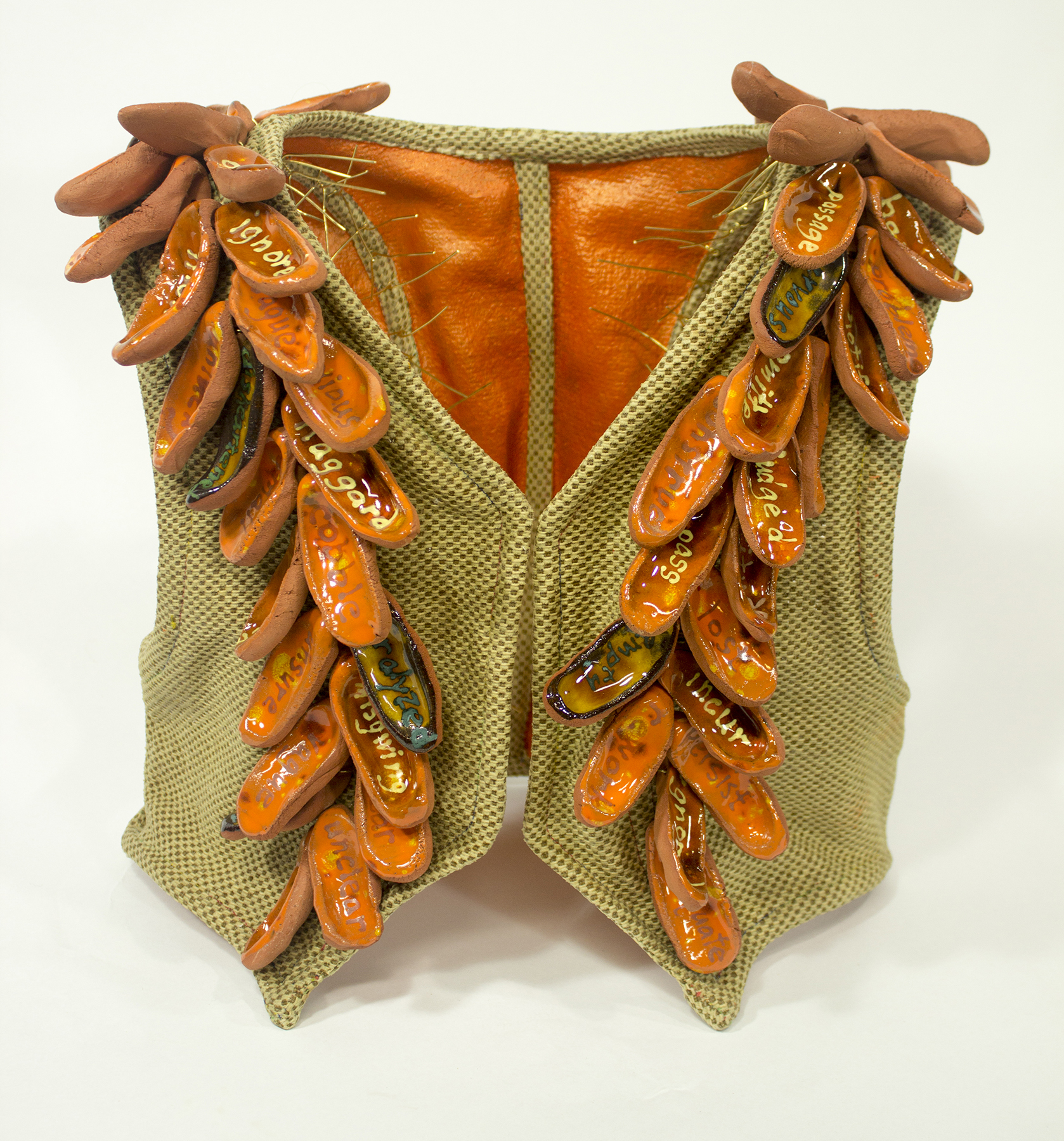   Work Vest 7 ,&nbsp;ceramic, fiber, steel, copper, and acrylic 