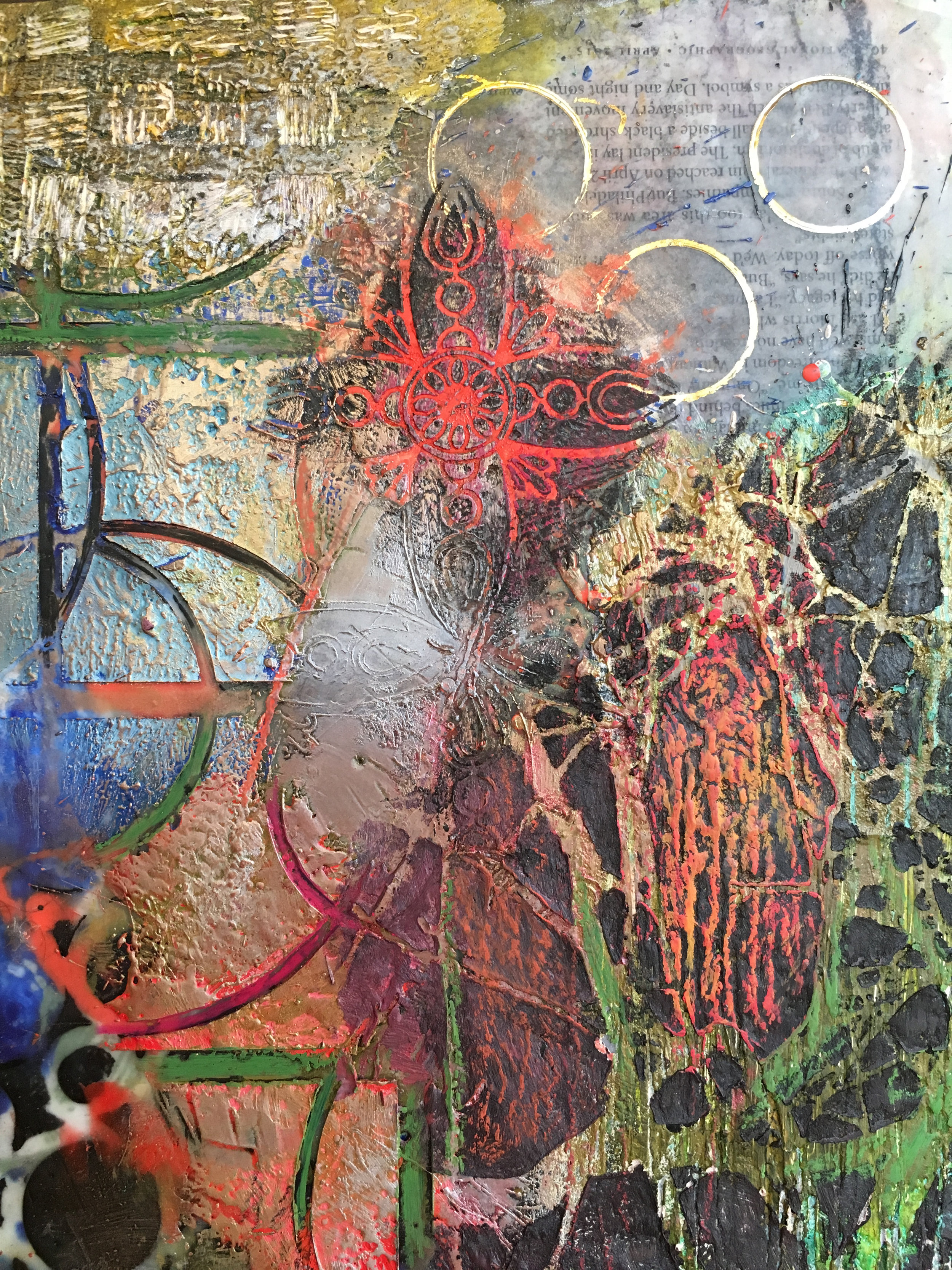  Mary Marley,  Annunciation,  Encaustic paint 