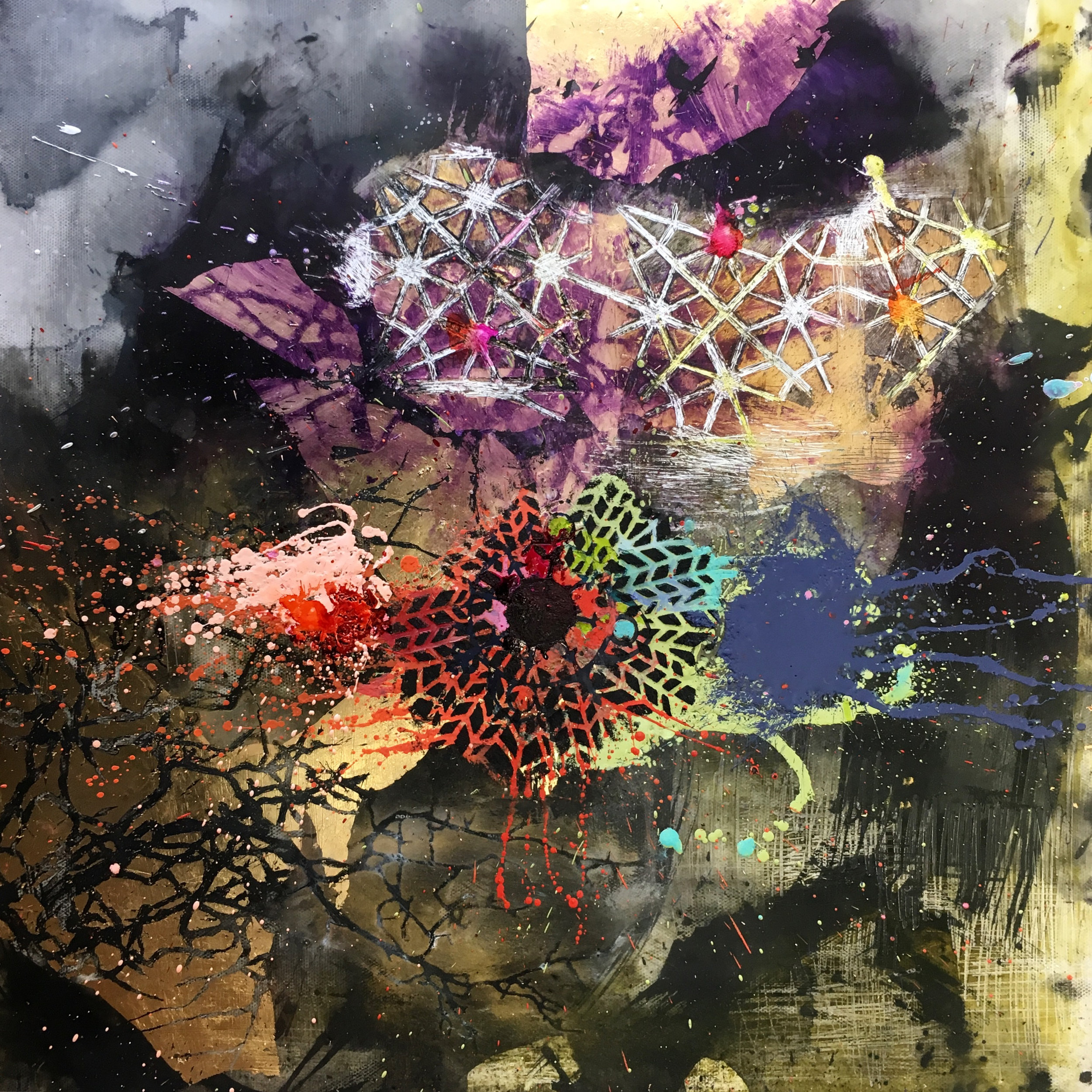  Mary Marley,  Attention Intention,  Encaustic Paint 