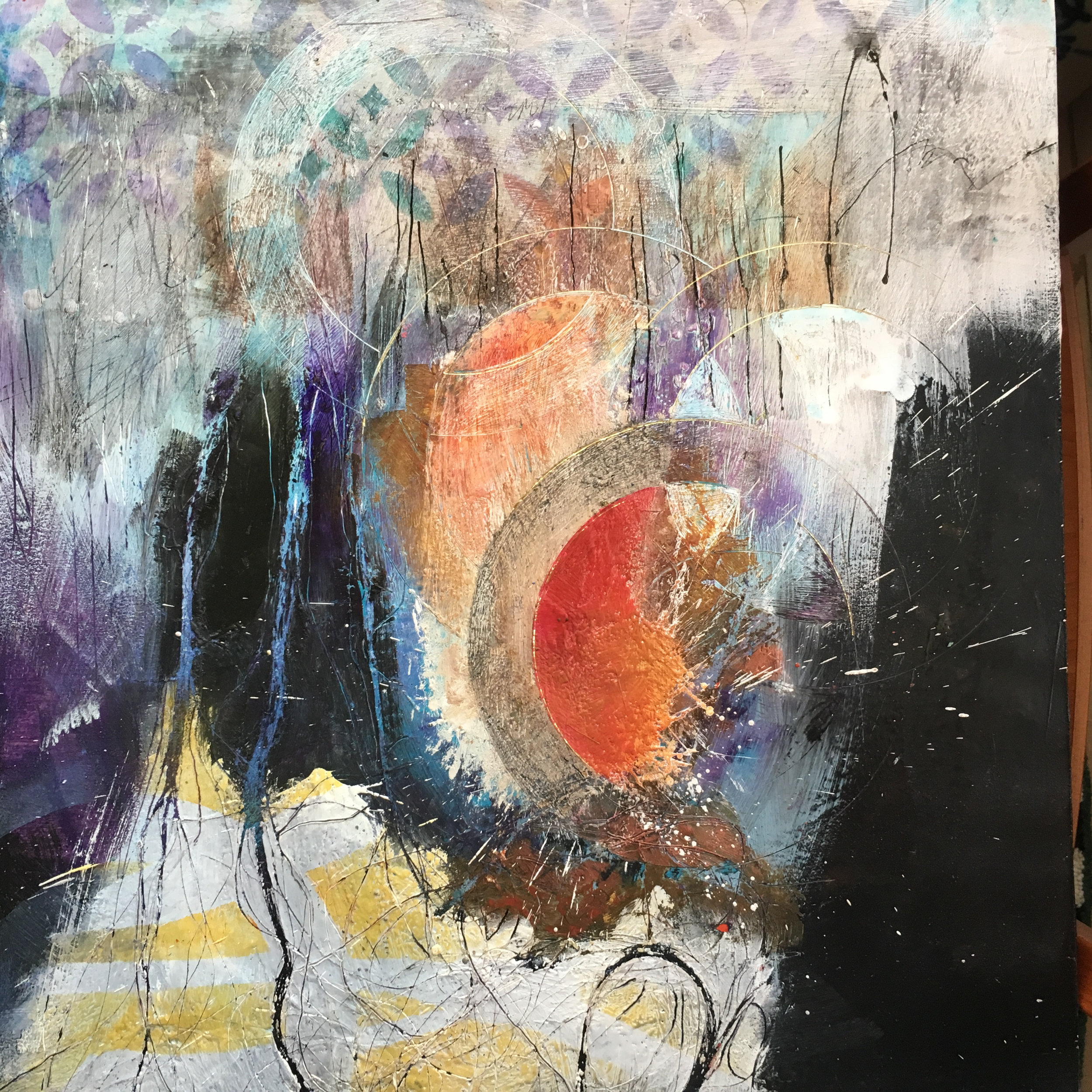  Mary Marley,  No Longer Holds,  Encaustic Paint 