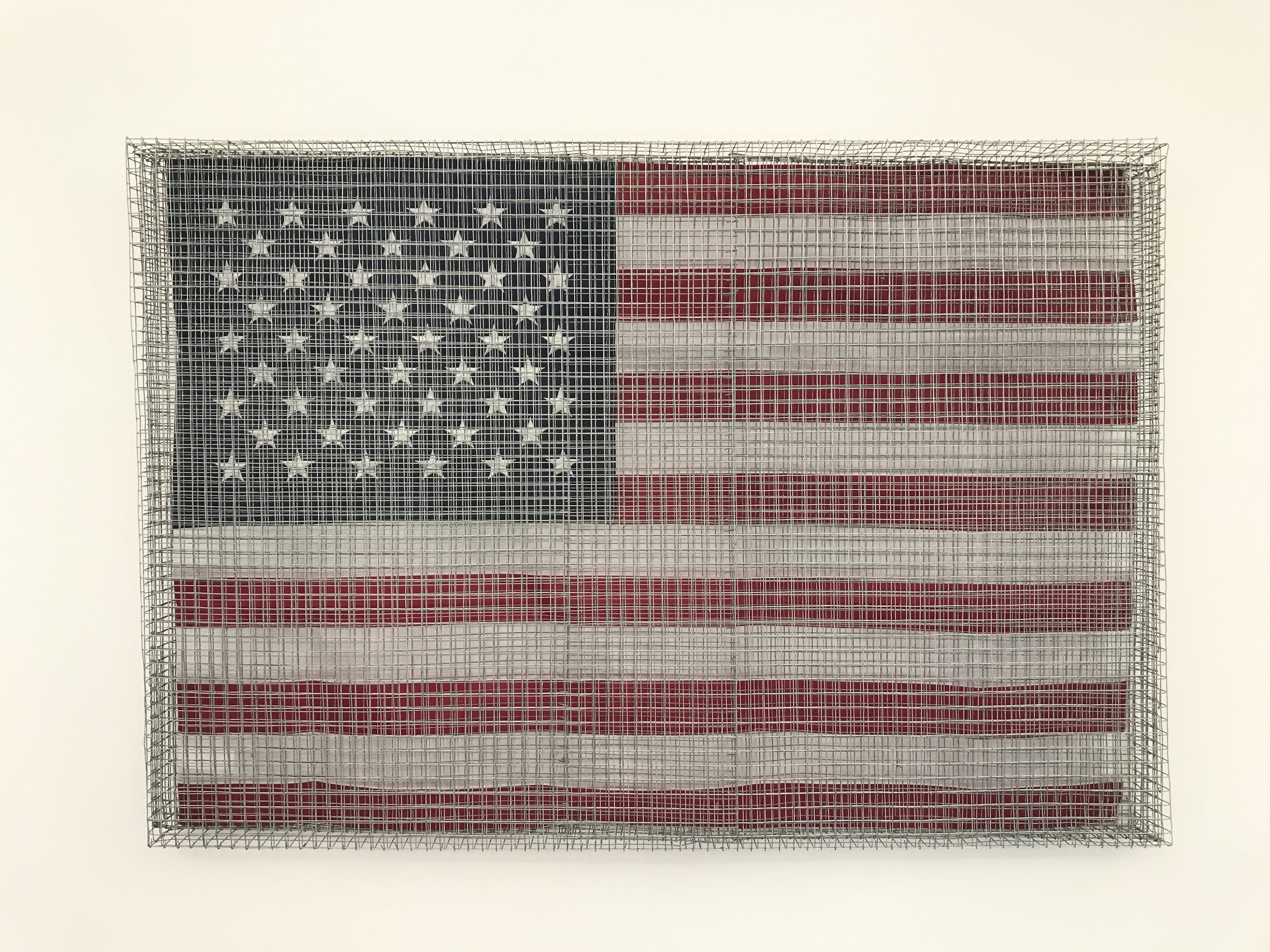 Doug Cross,  Give Me Your Tired, Your Poor, Your Huddled Masses , Wire and cloth, 2’x3’ 