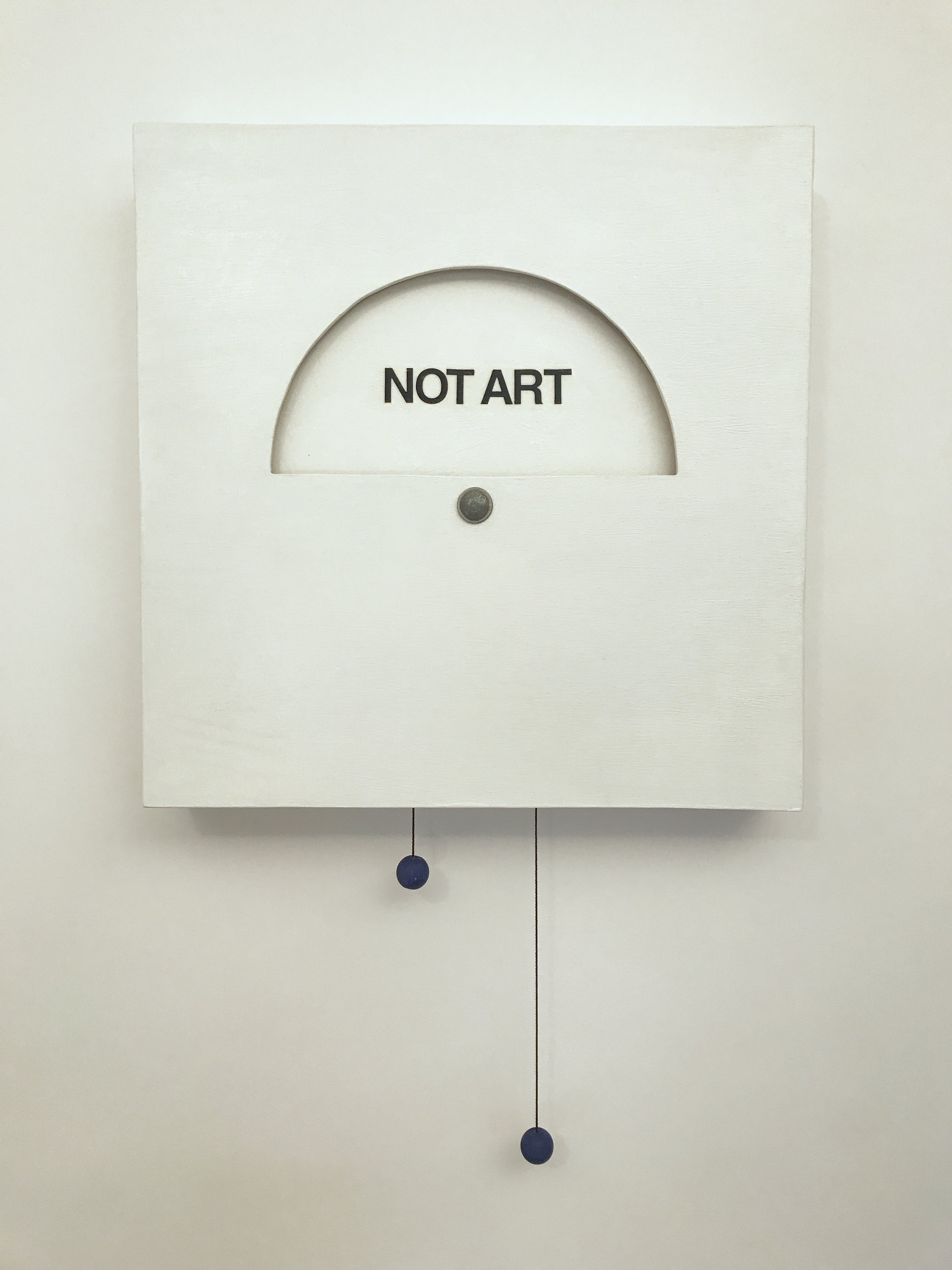 Doug Cross , Inevitable Question, detail, interactive box: wood and paint, 19”x19”x3”